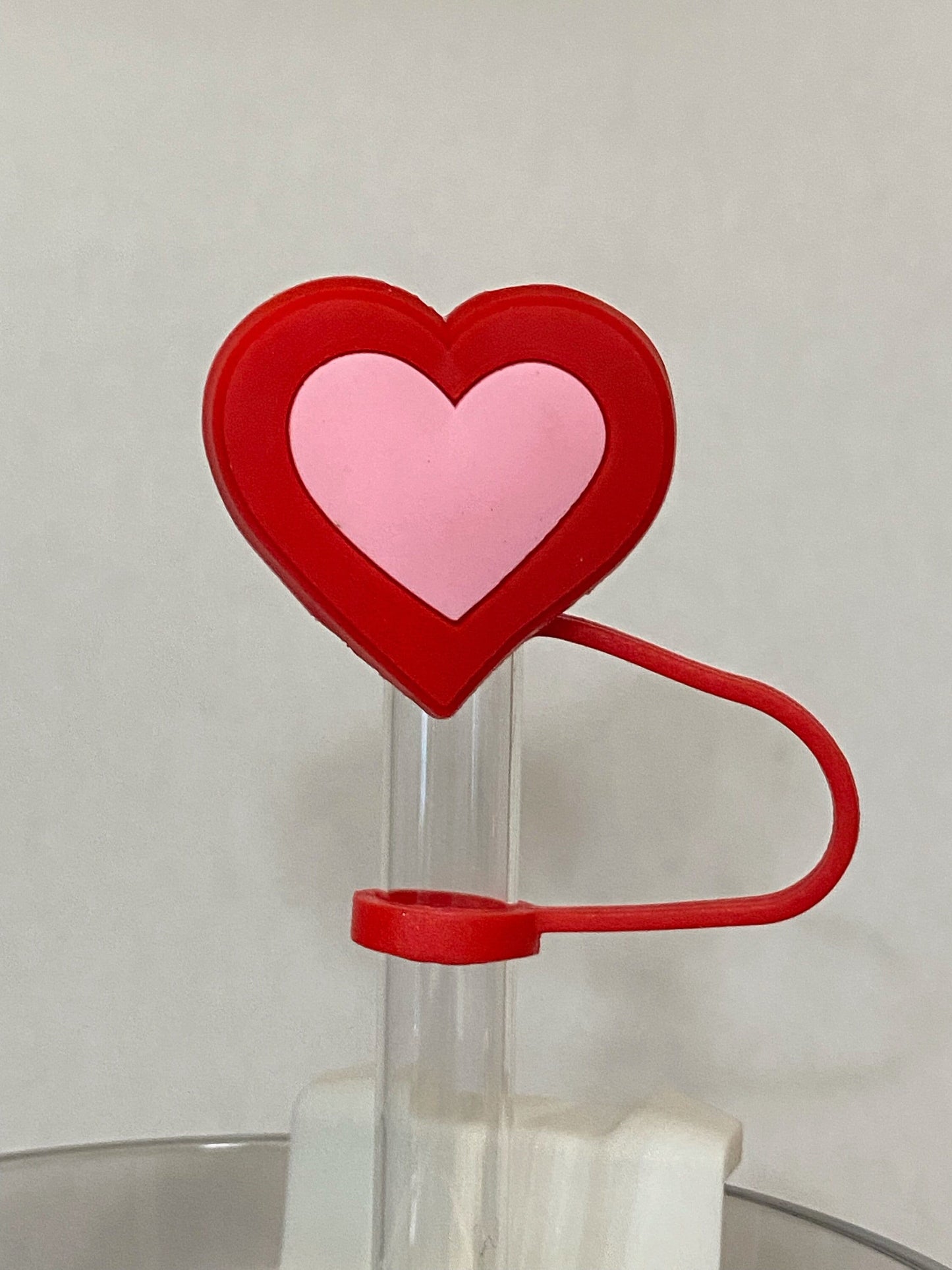 Pink & Red Heart for 10 mm Straws