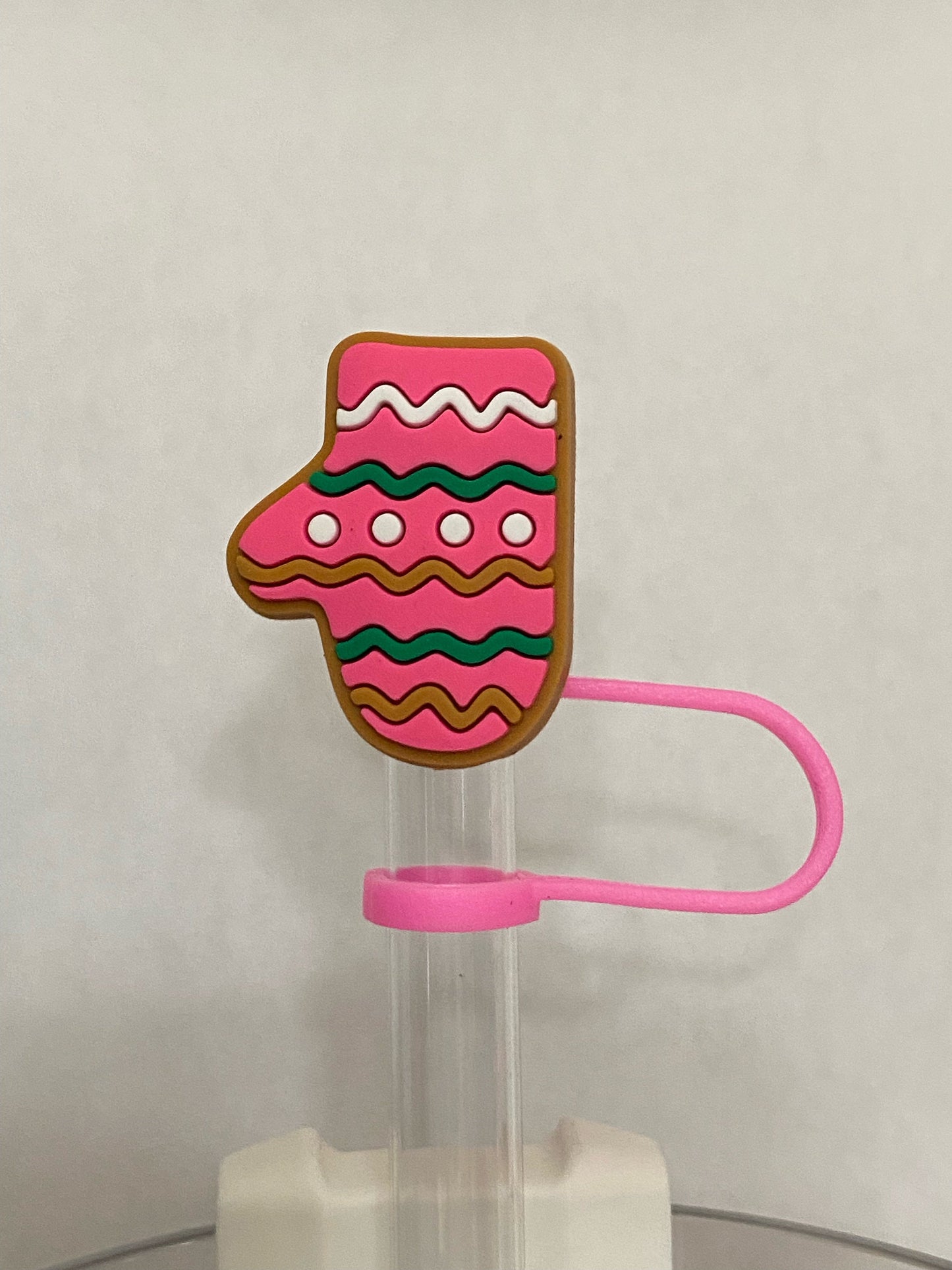 Pink Mitten Topper for 10 mm Straws