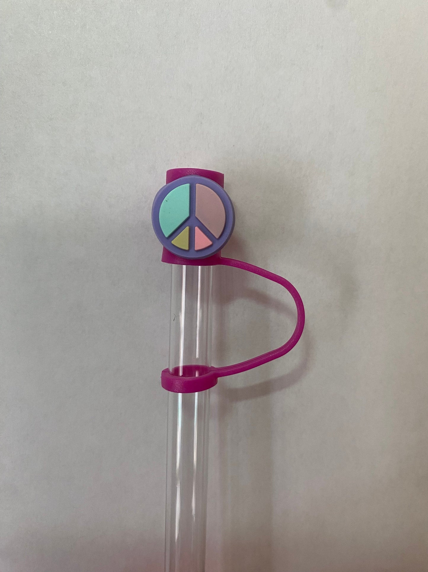 Pastel Peace Sign Straw Topper for 10 mm Straws