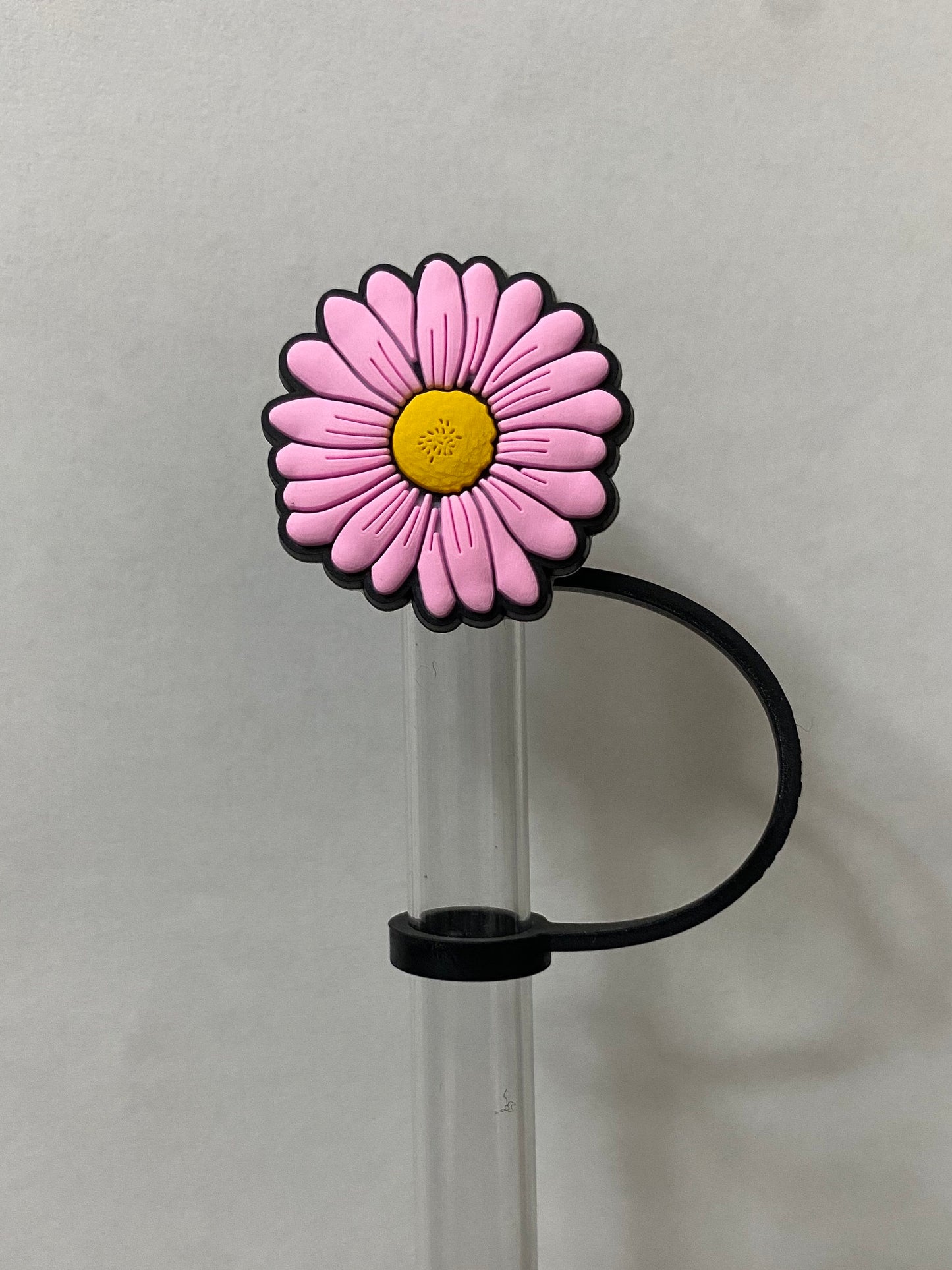 Pink Flower Straw Topper for 10 mm Straws