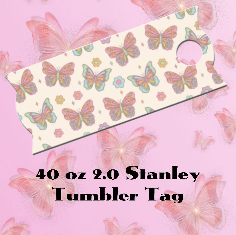 Pastel Butterflies 40 oz 2.0 Acrylic Tumbler Tag