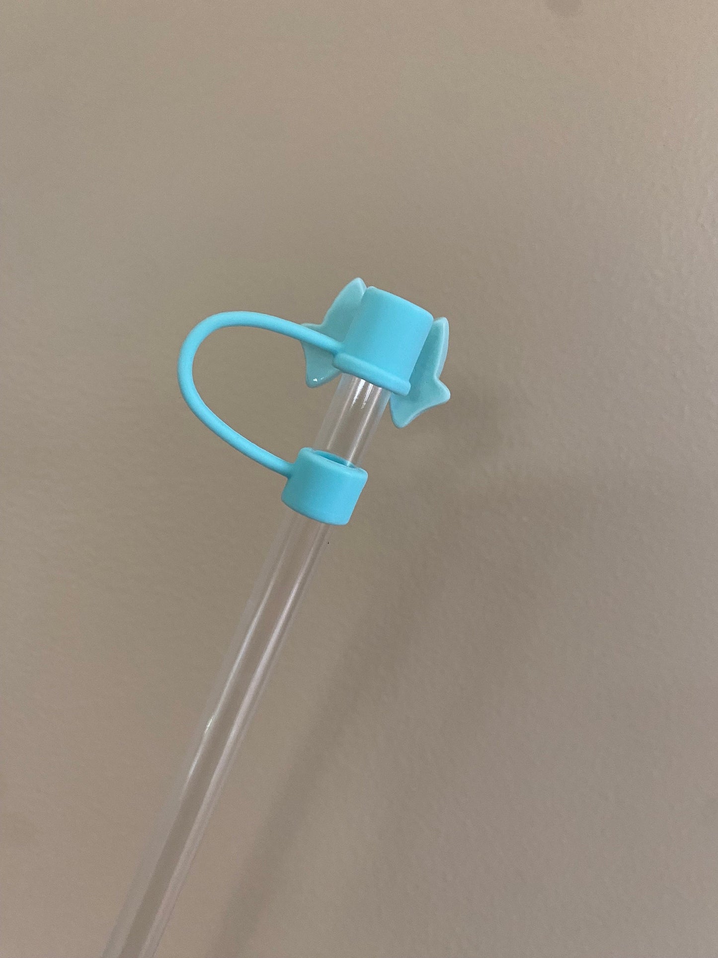 Pastel Blue Acrylic Bow Straw Topper for 10 mm Straws