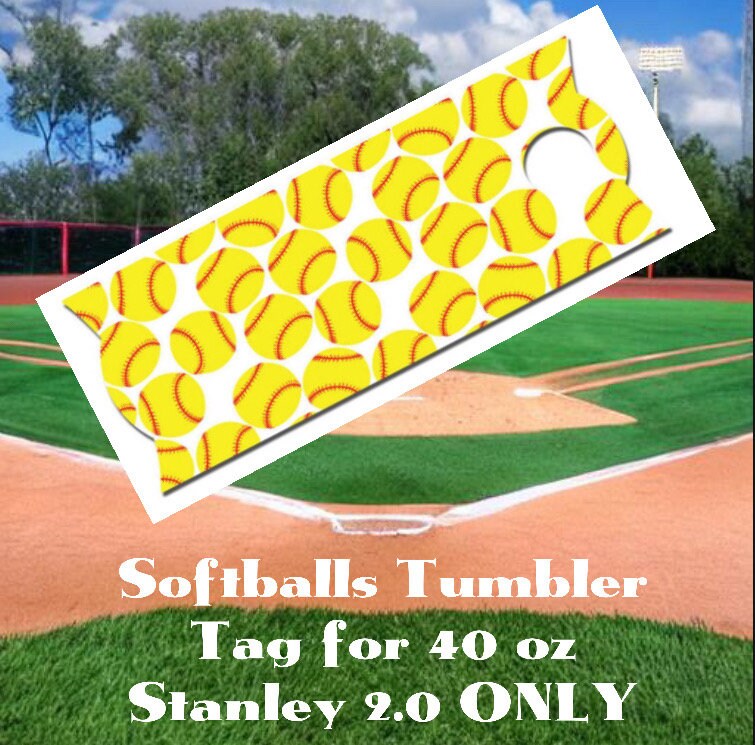 Softball 40 oz 2.0 Acrylic Tumbler Tag