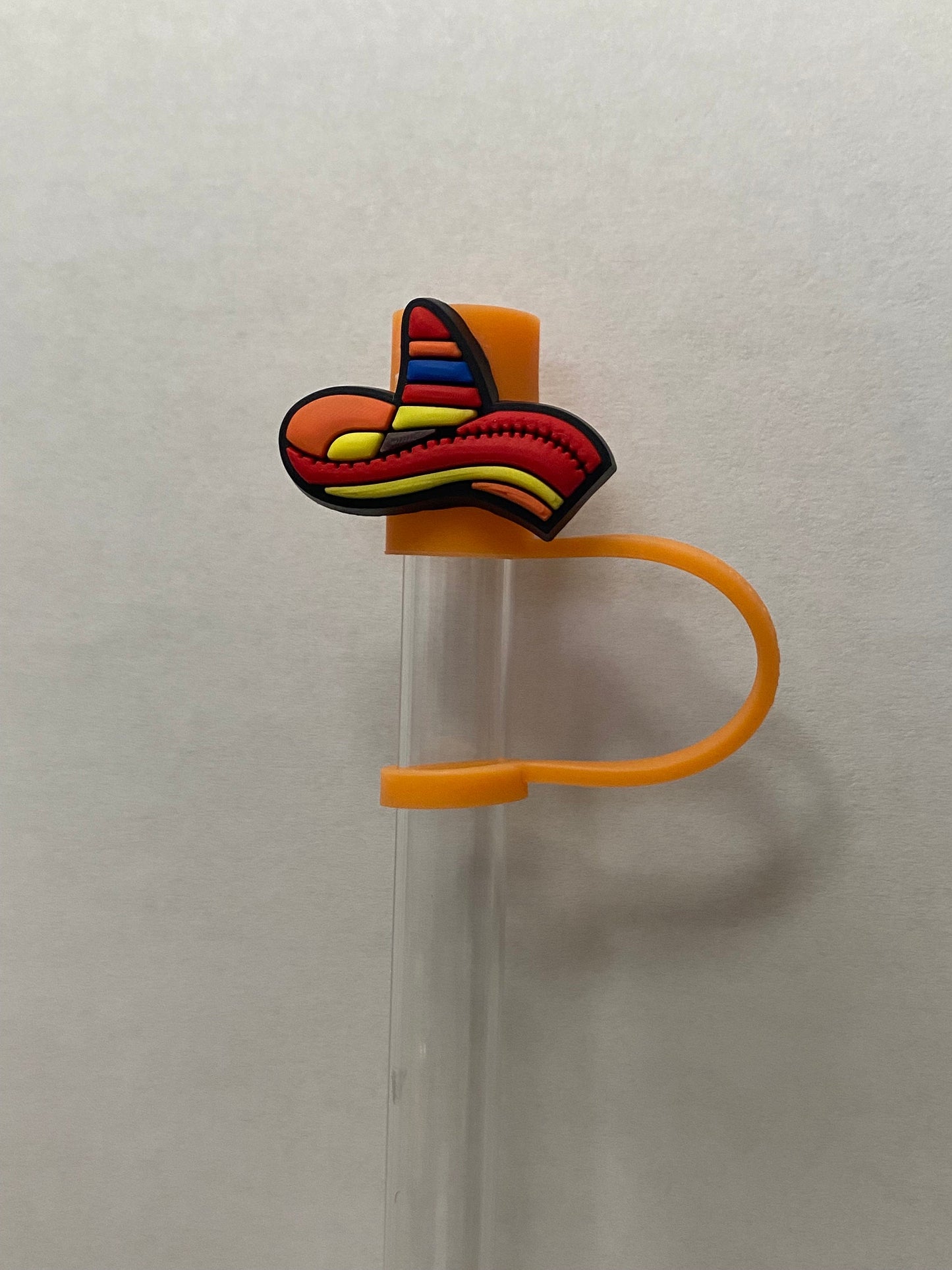 Orange Sombrero Straw Topper for 10 mm Straws