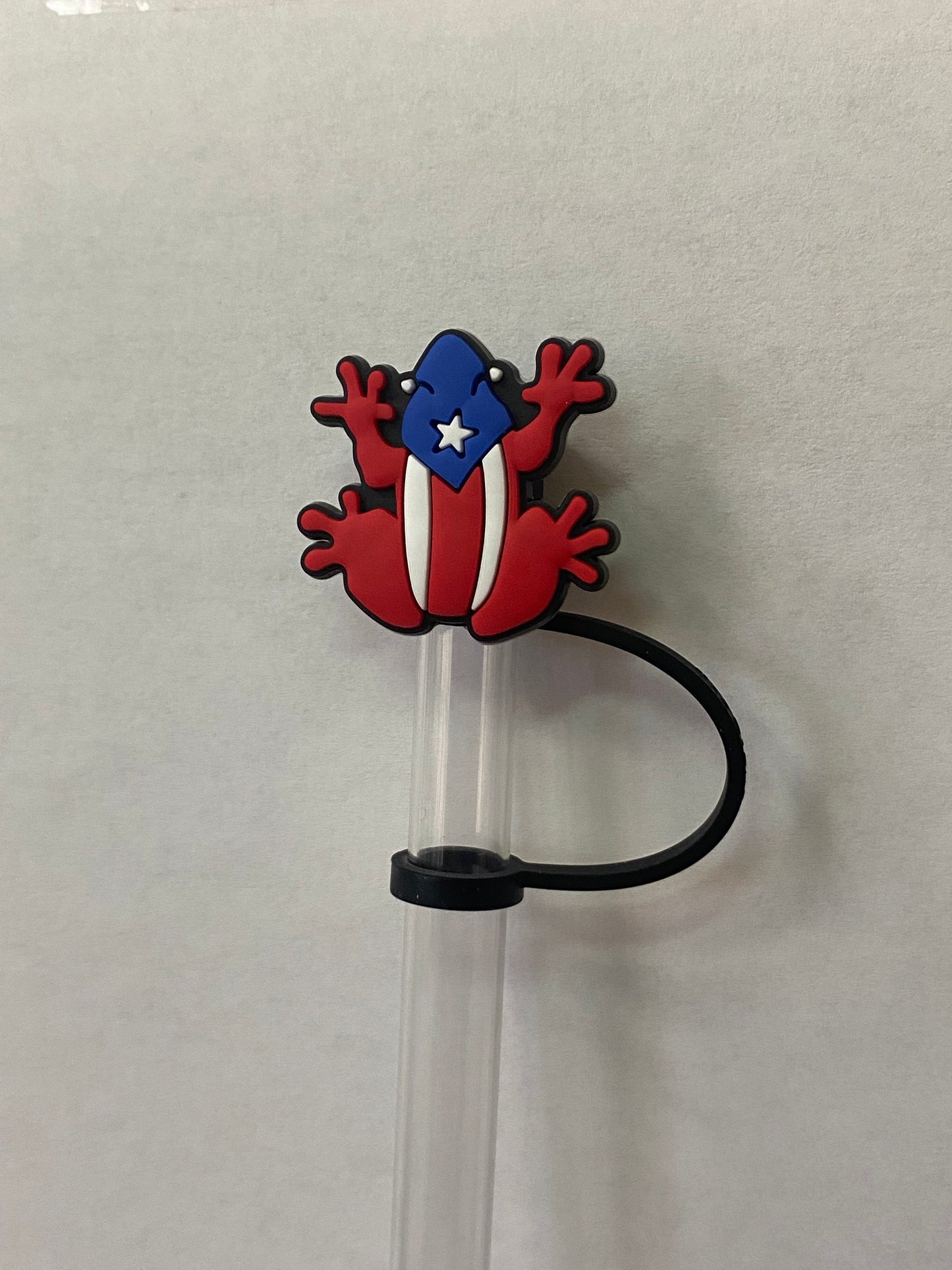 Puerto Rico Frog Straw Topper for 10 mm Straws