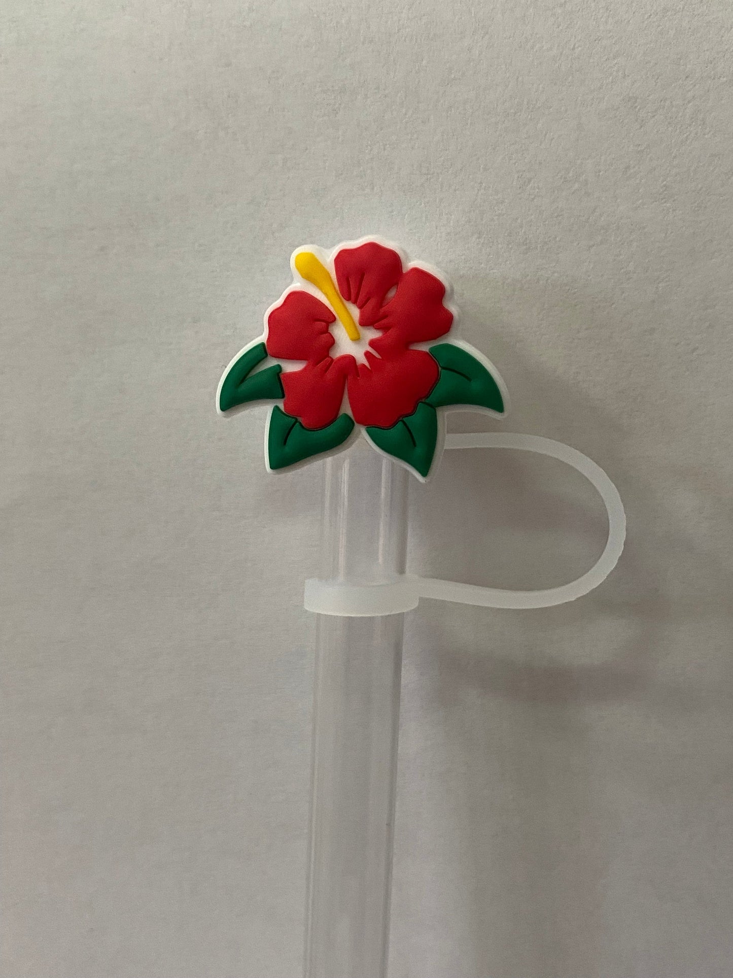 Red Flower Straw Topper for 10 mm Straws
