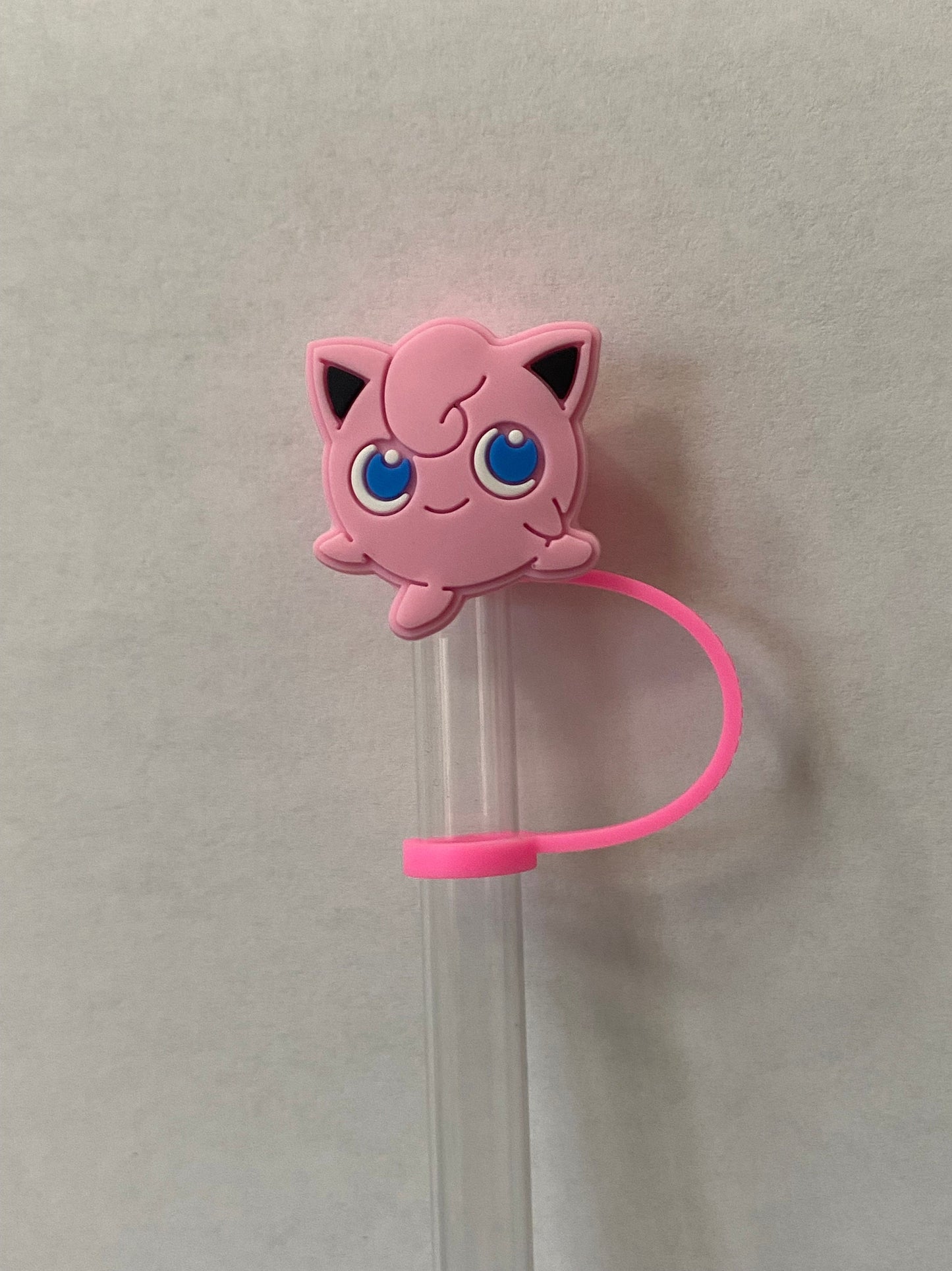 Pink Poke Cat Straw Topper for 10 mm Straws
