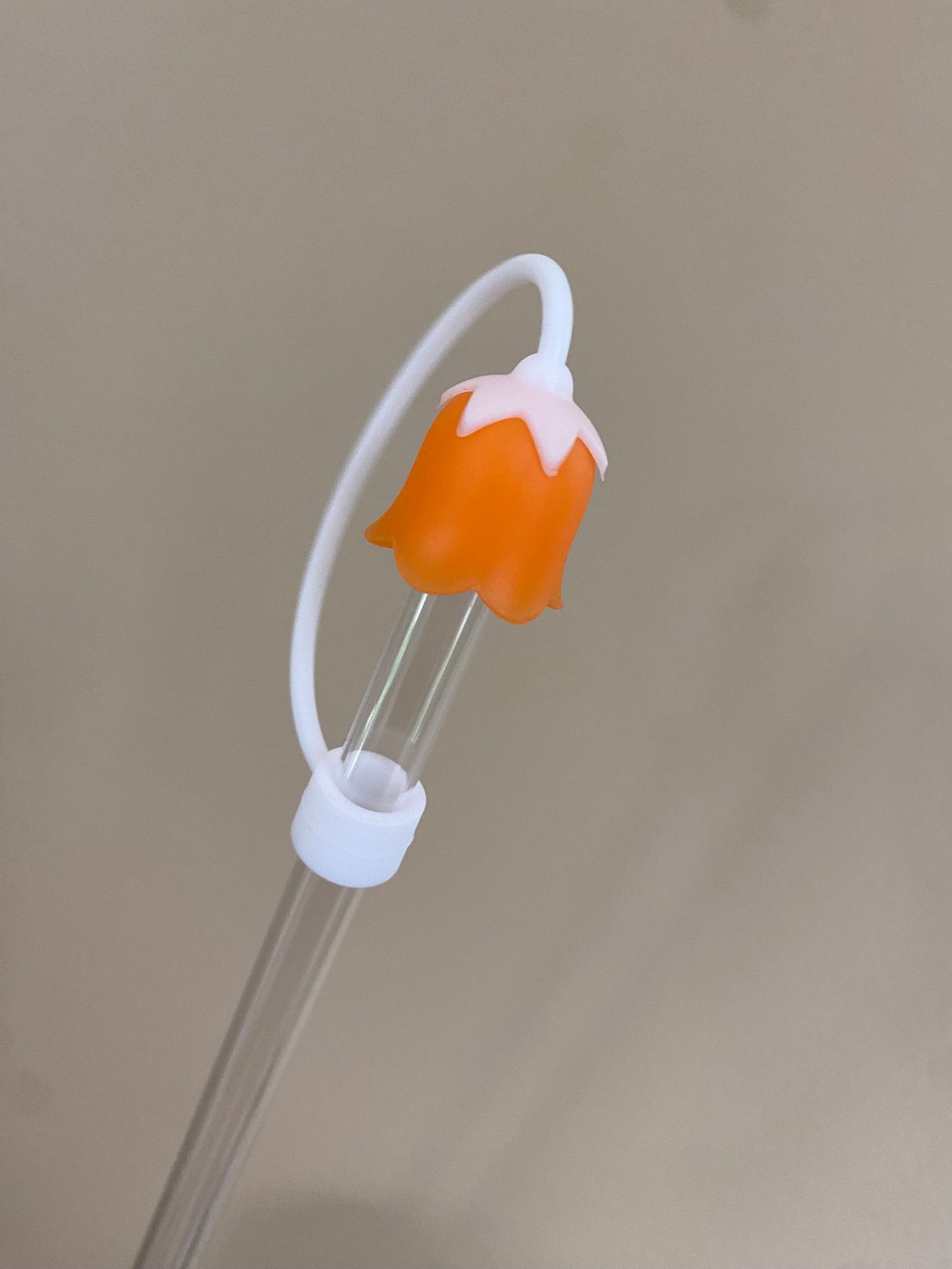3D Orange Lily of the Valley Straw Topper for 10 mm Straws