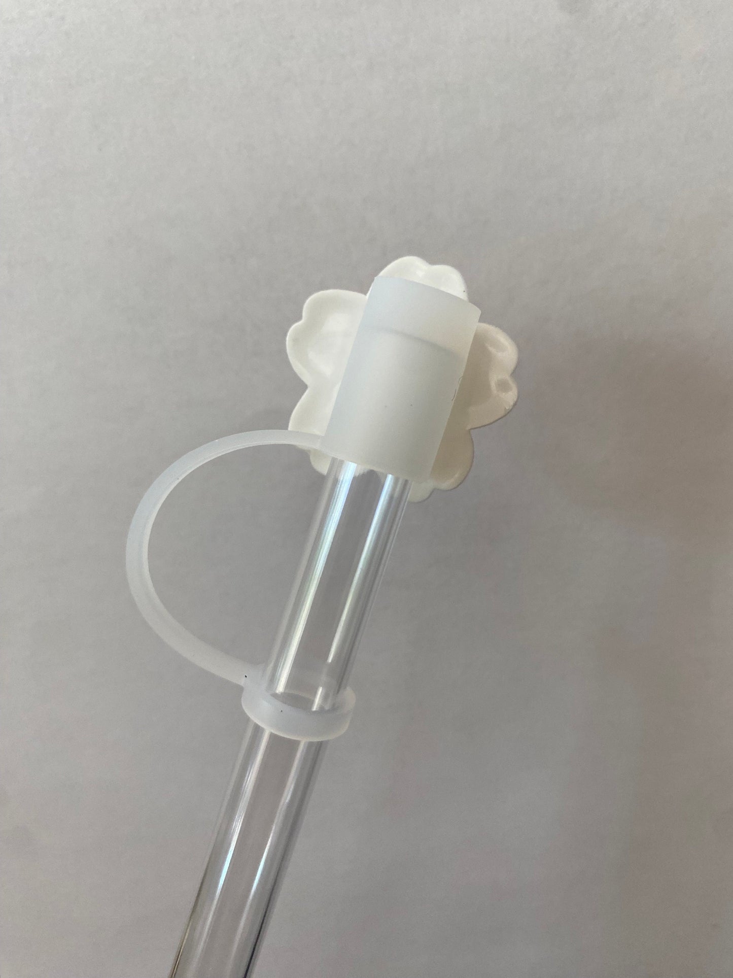 White and Pink Cherry Blossom Straw Topper for 10 mm Straws