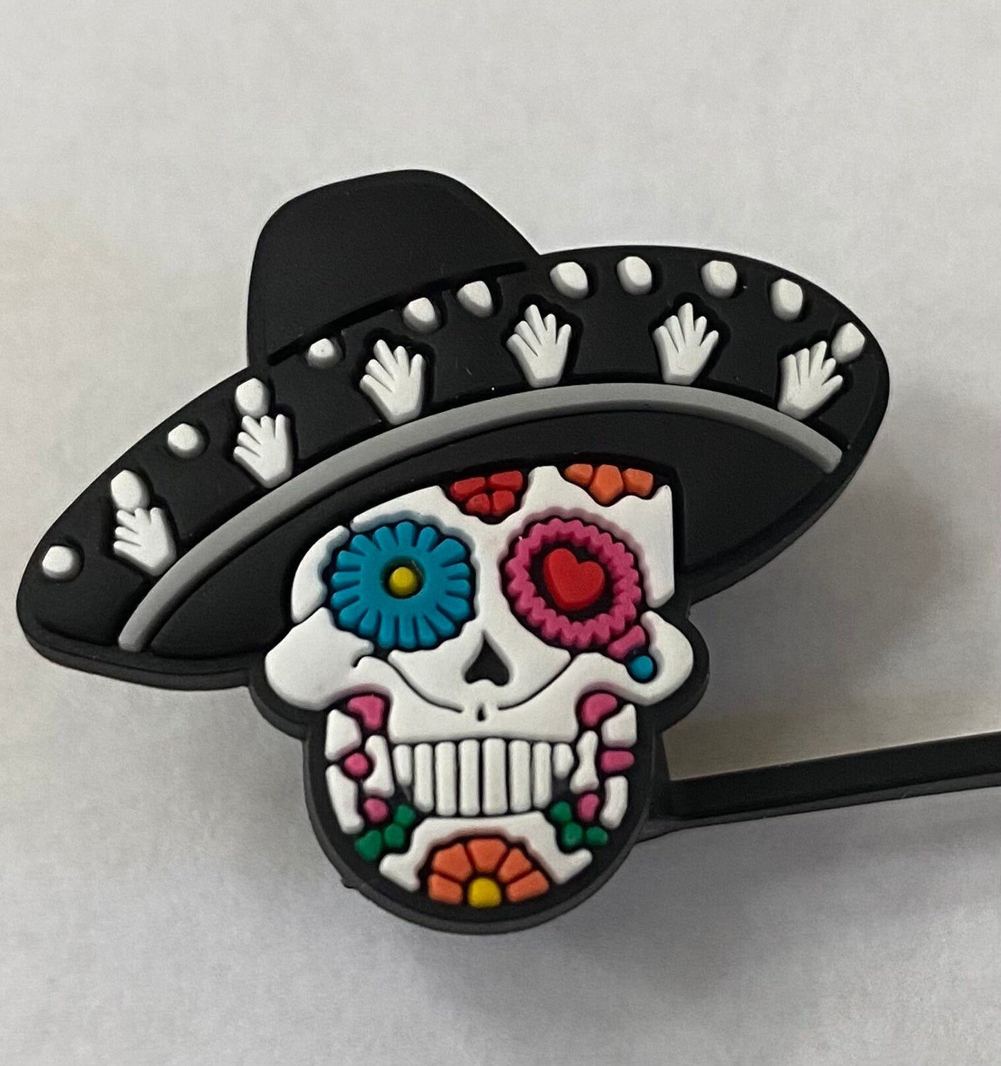 Sugar Skull Straw Topper for 10 mm Straws