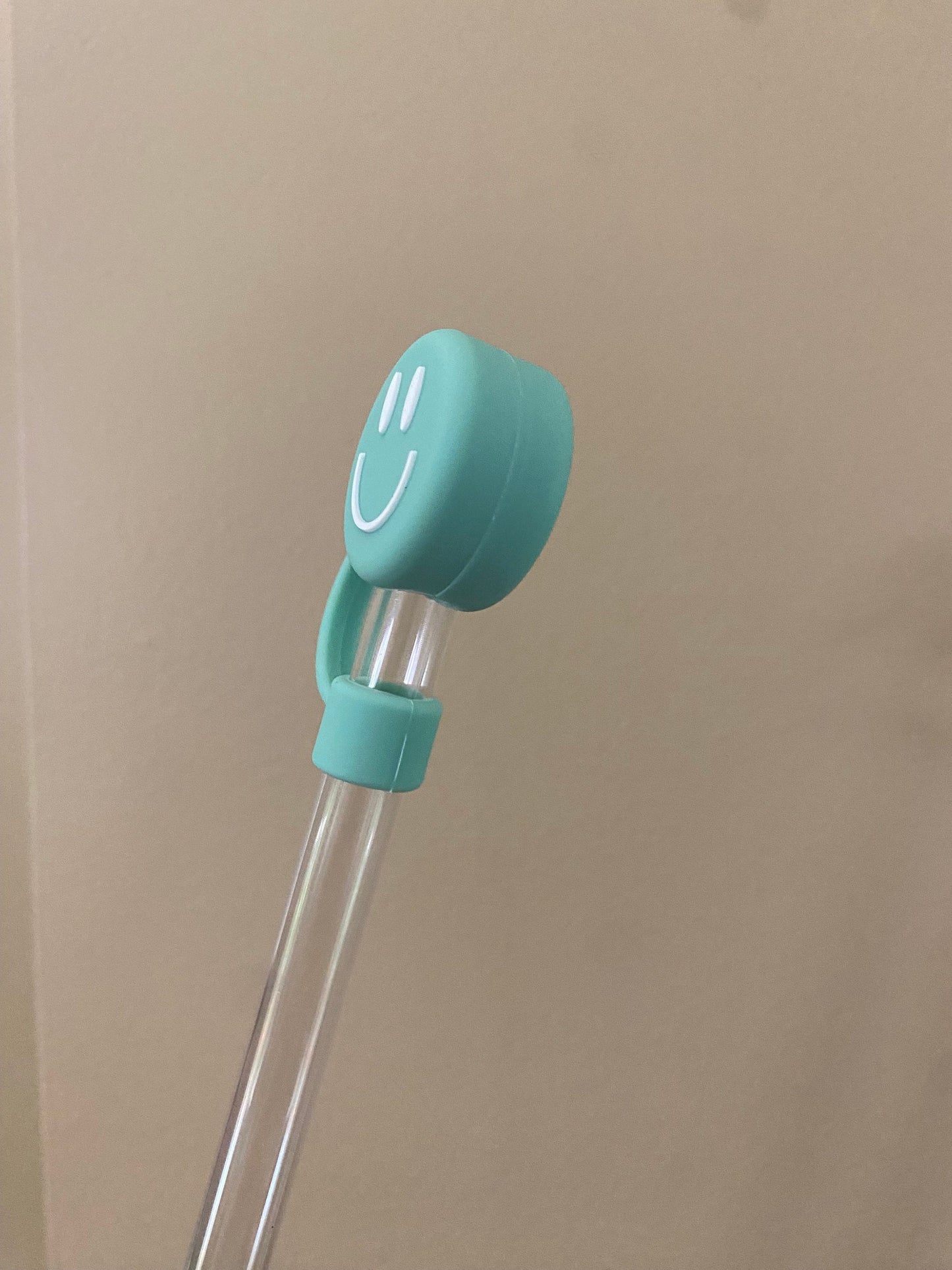 3D Mint Smiley Straw Topper for 10 mm Straws