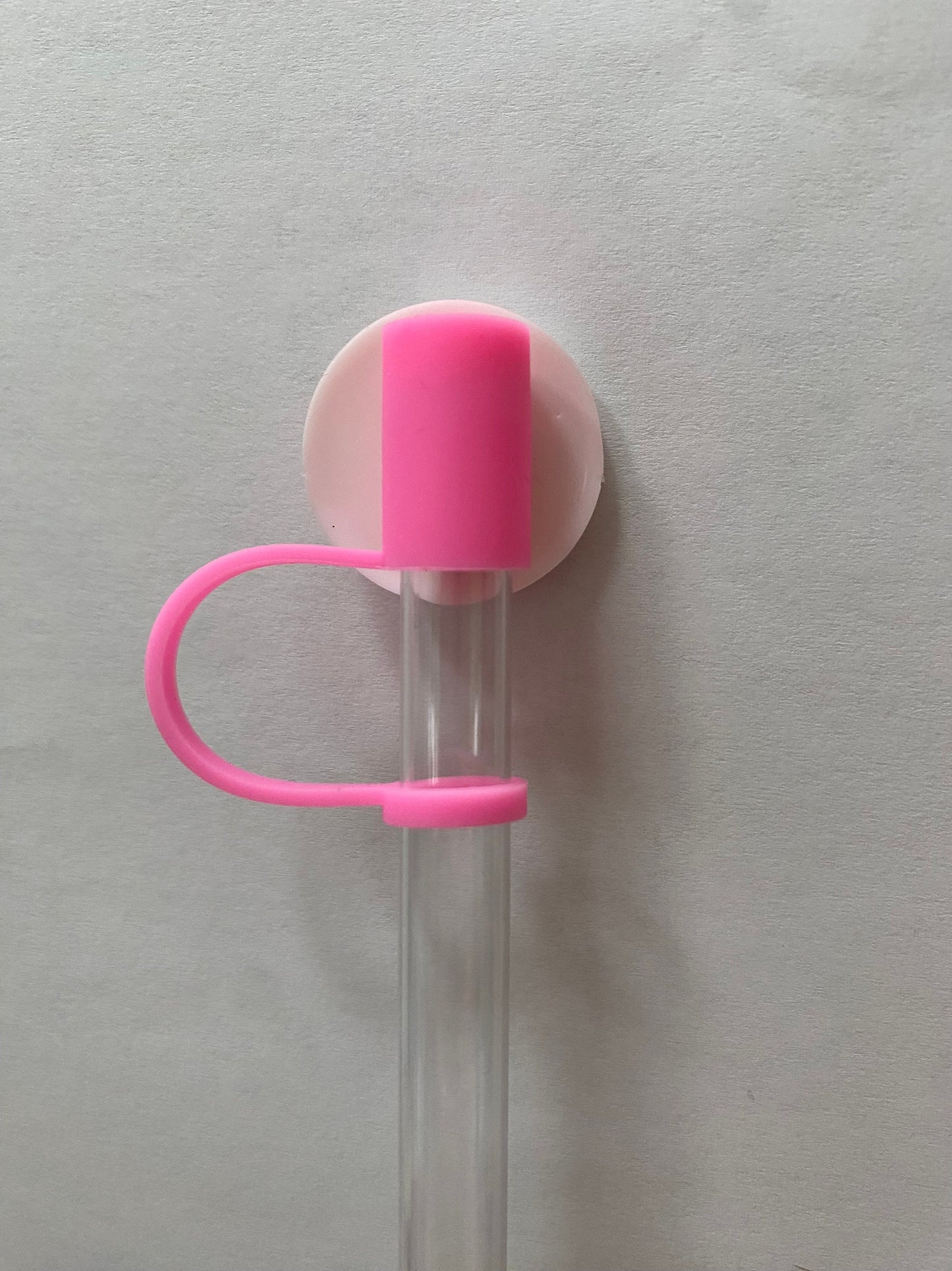 Pink Leopard Smiley Straw Topper for 10 mm Straws