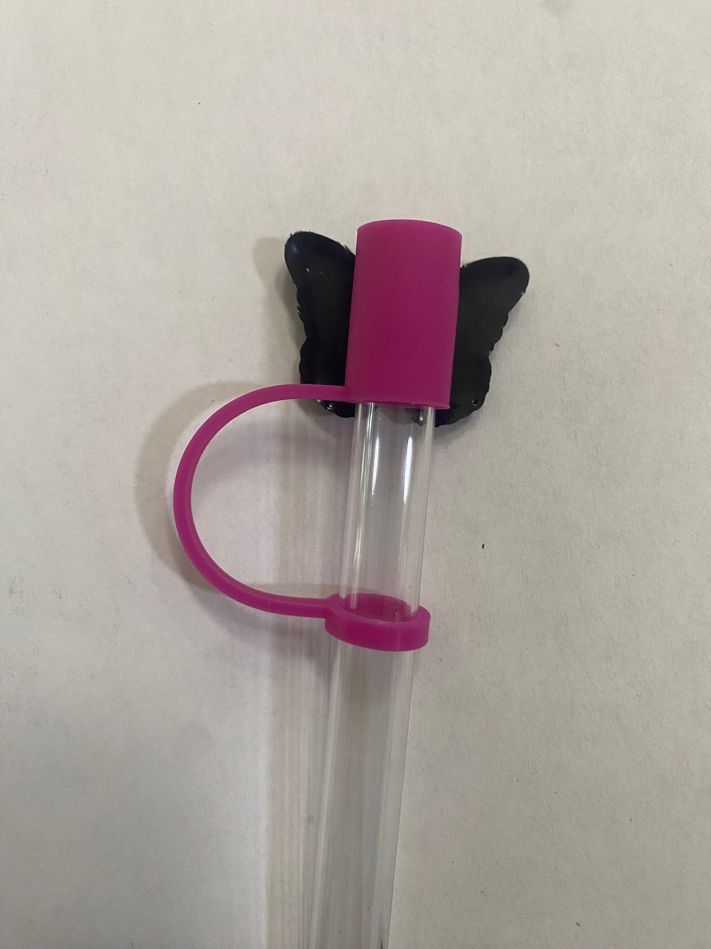 Purple Butterfly Straw Topper for 10 mm Straws