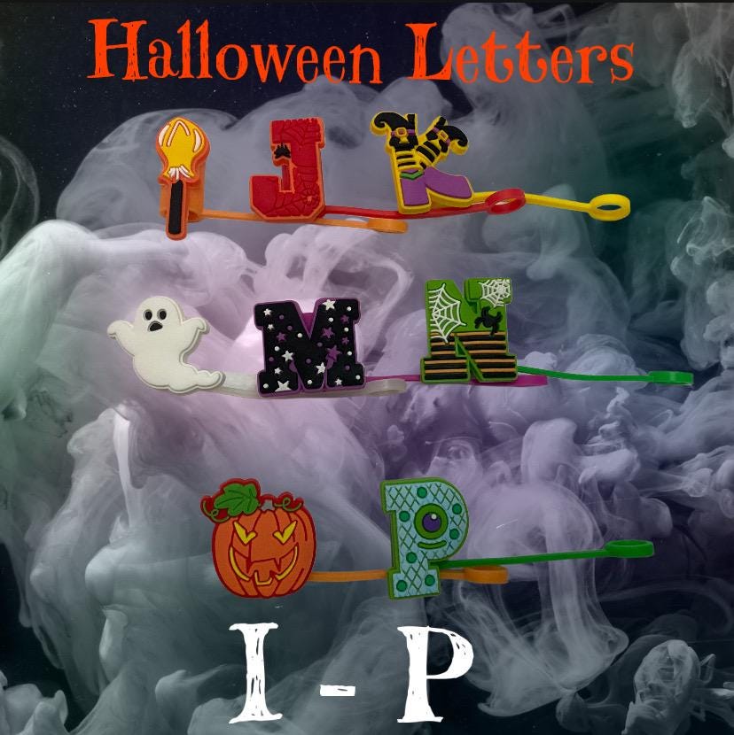 Halloween Letters I - P Straw Toppers for 10 mm Straws