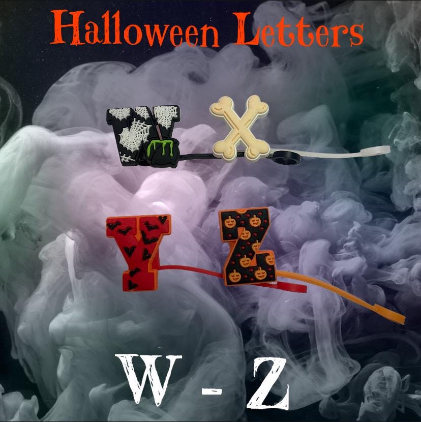 Halloween Letters W - Z Straw Toppers for 10 mm Straws