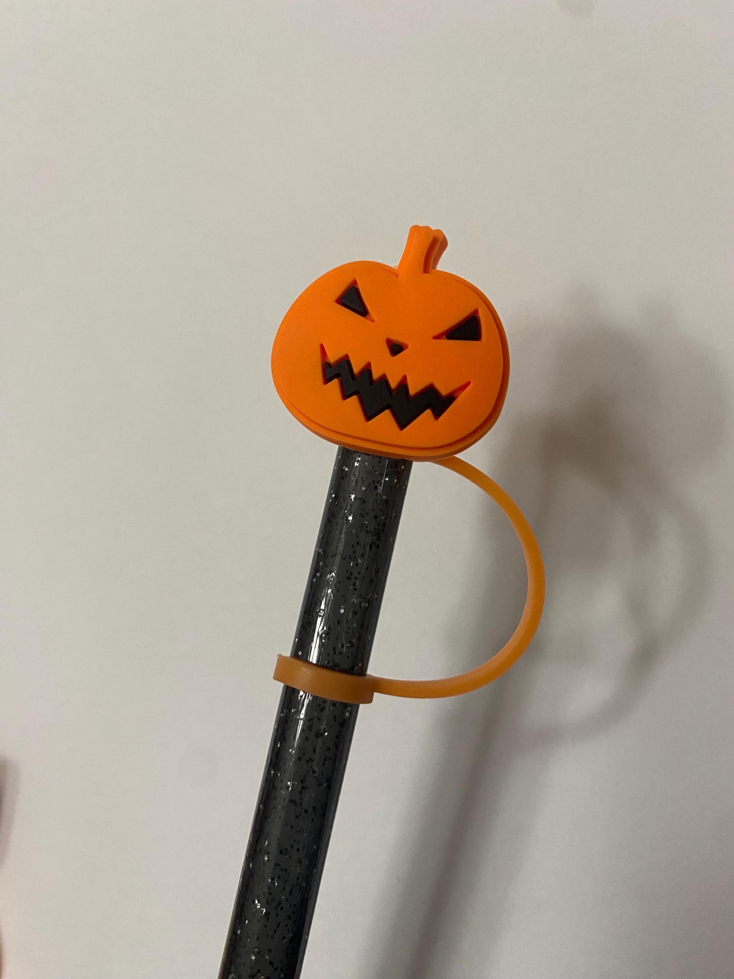 Jack O Lantern Pumpkin Straw Topper for 10 mm Straws