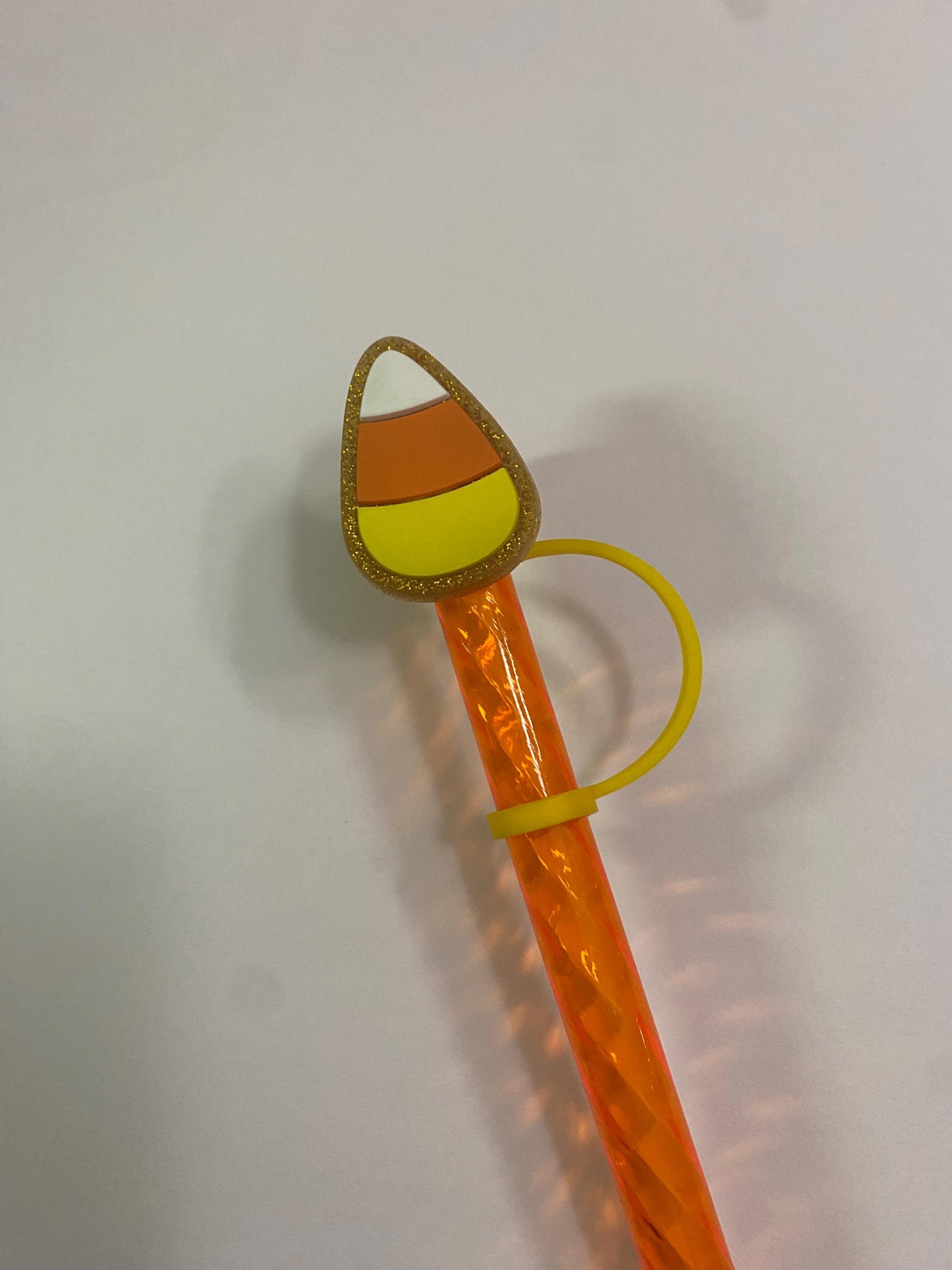 Glitter Candy Corn Straw Topper for 10 mm Straws
