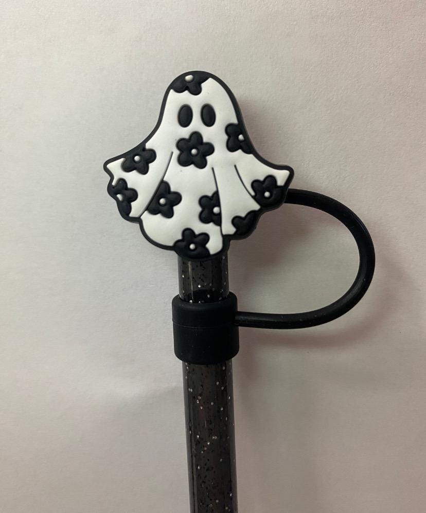1 Deluxe Flower Ghost Straw Topper for 10 mm Straws