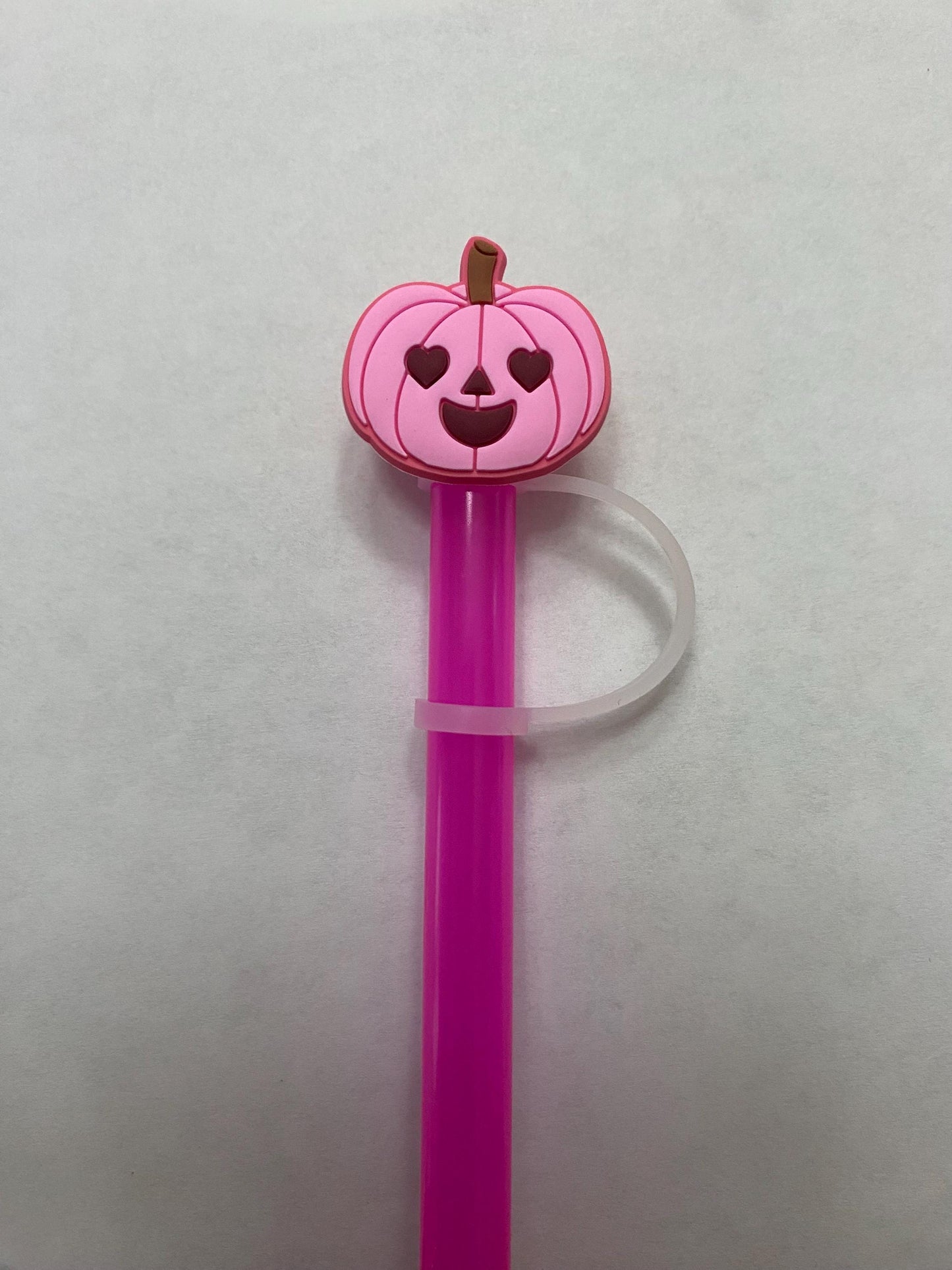 Pink Pumpkin Straw Topper for 10 mm Straws