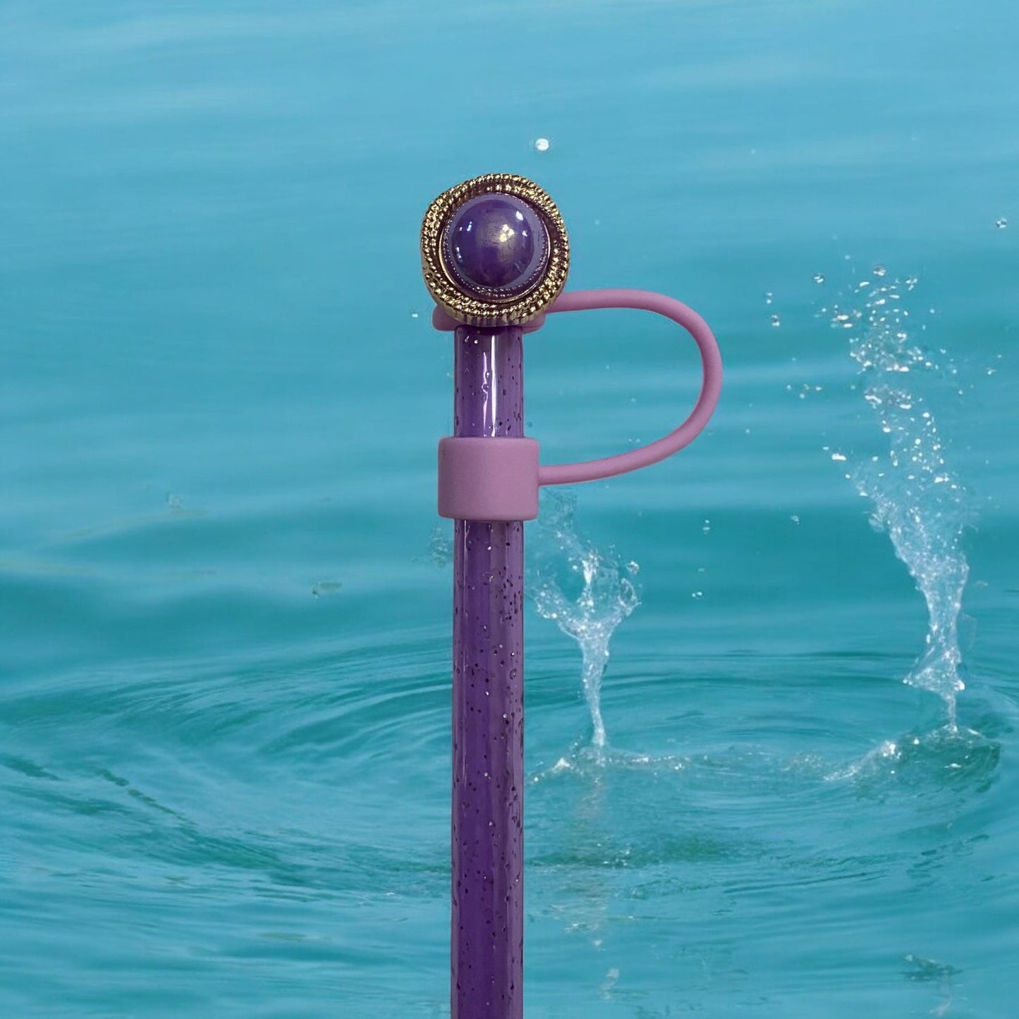 Purple Pearl Straw Topper for 10 mm Straws