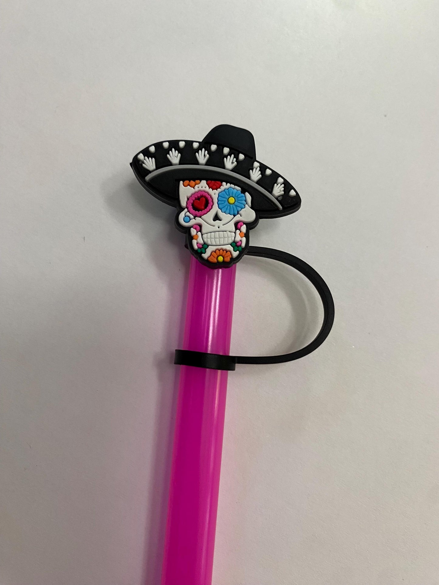 Sugar Skull Straw Topper for 10 mm Straws