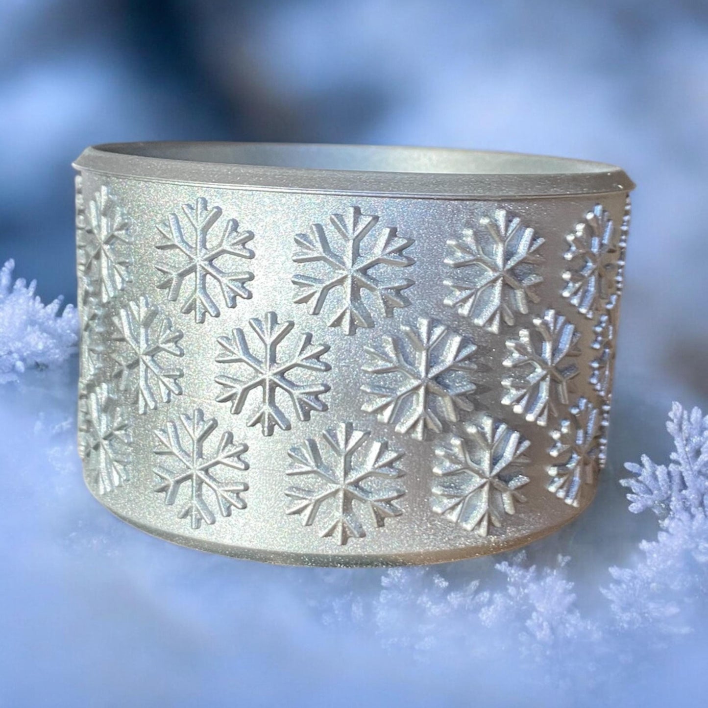 Silver 3D Snowflake Silicone Boot