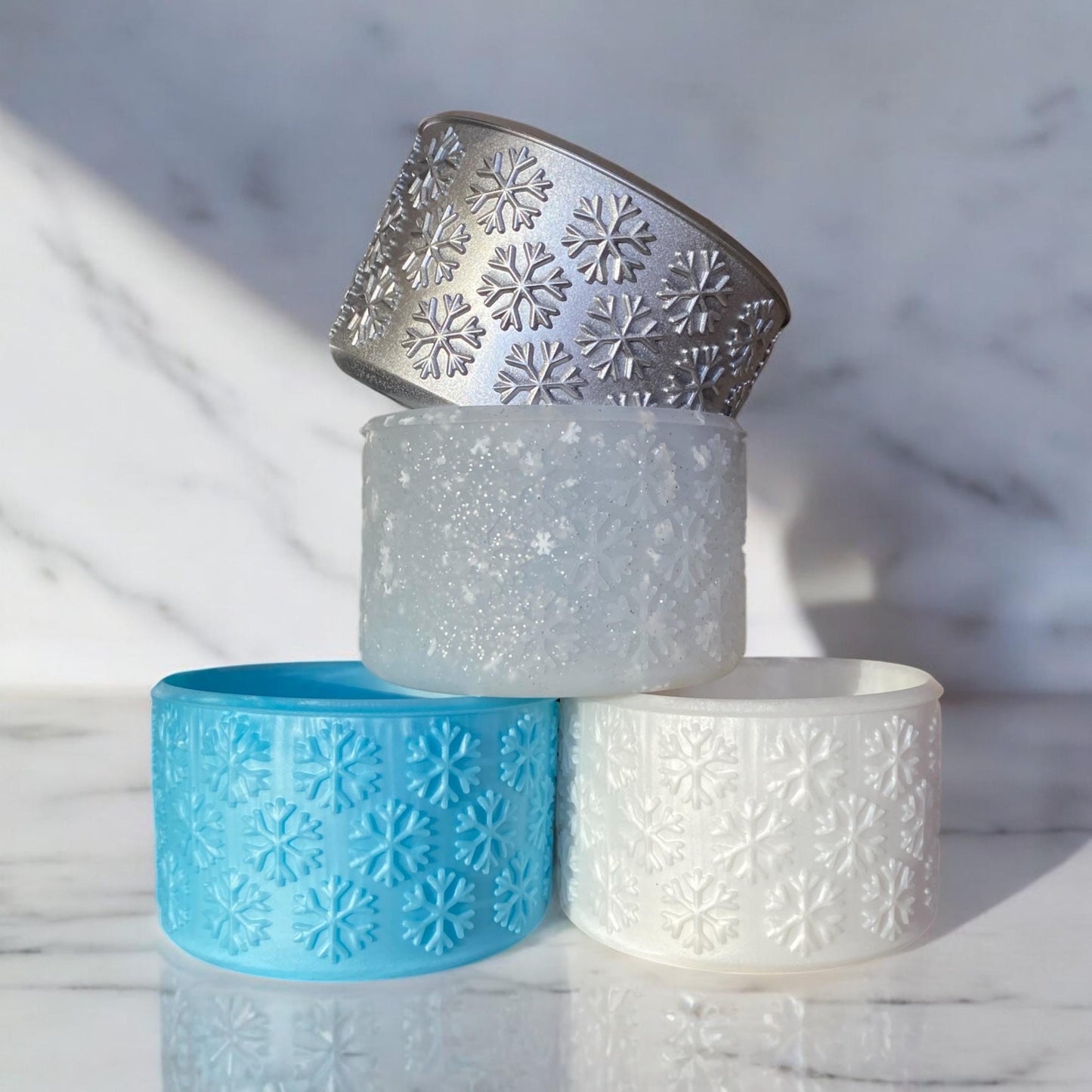 Silver 3D Snowflake Silicone Boot