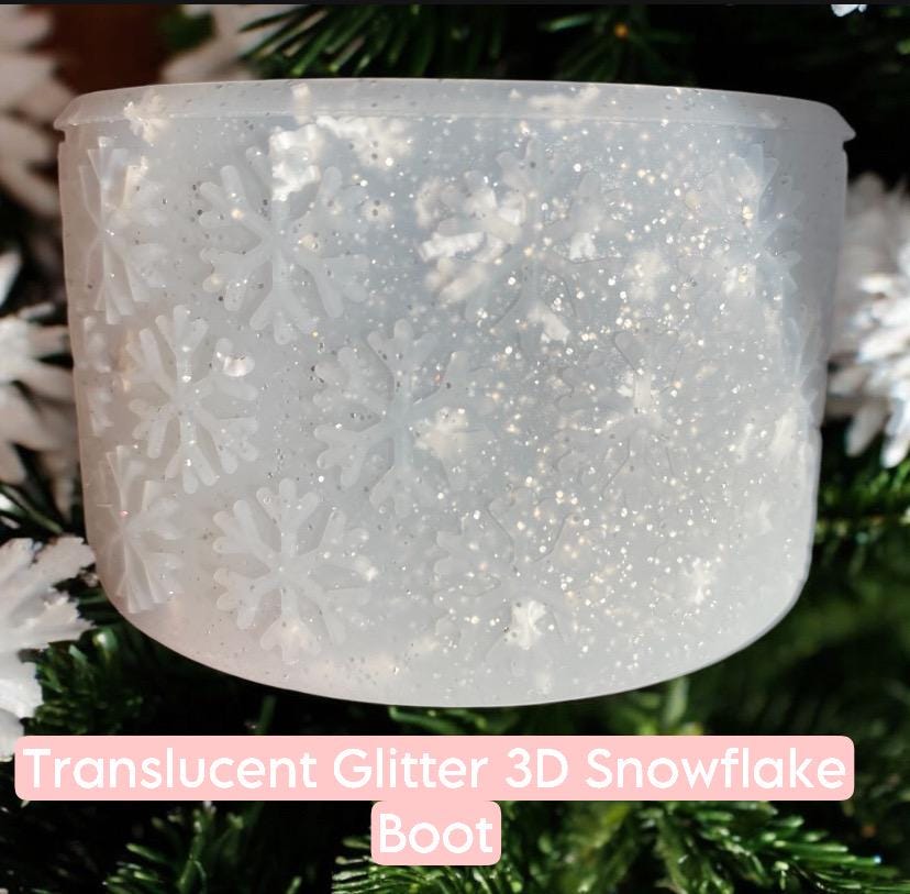 Translucent Glitter 3D Snowflake Silicone Boot