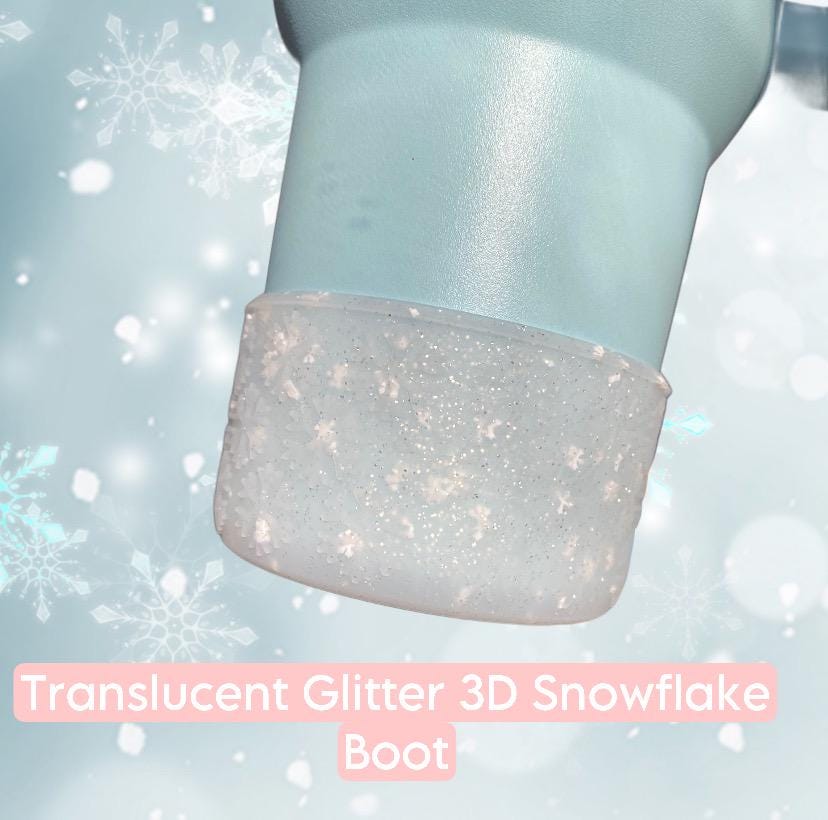 Translucent Glitter 3D Snowflake Silicone Boot