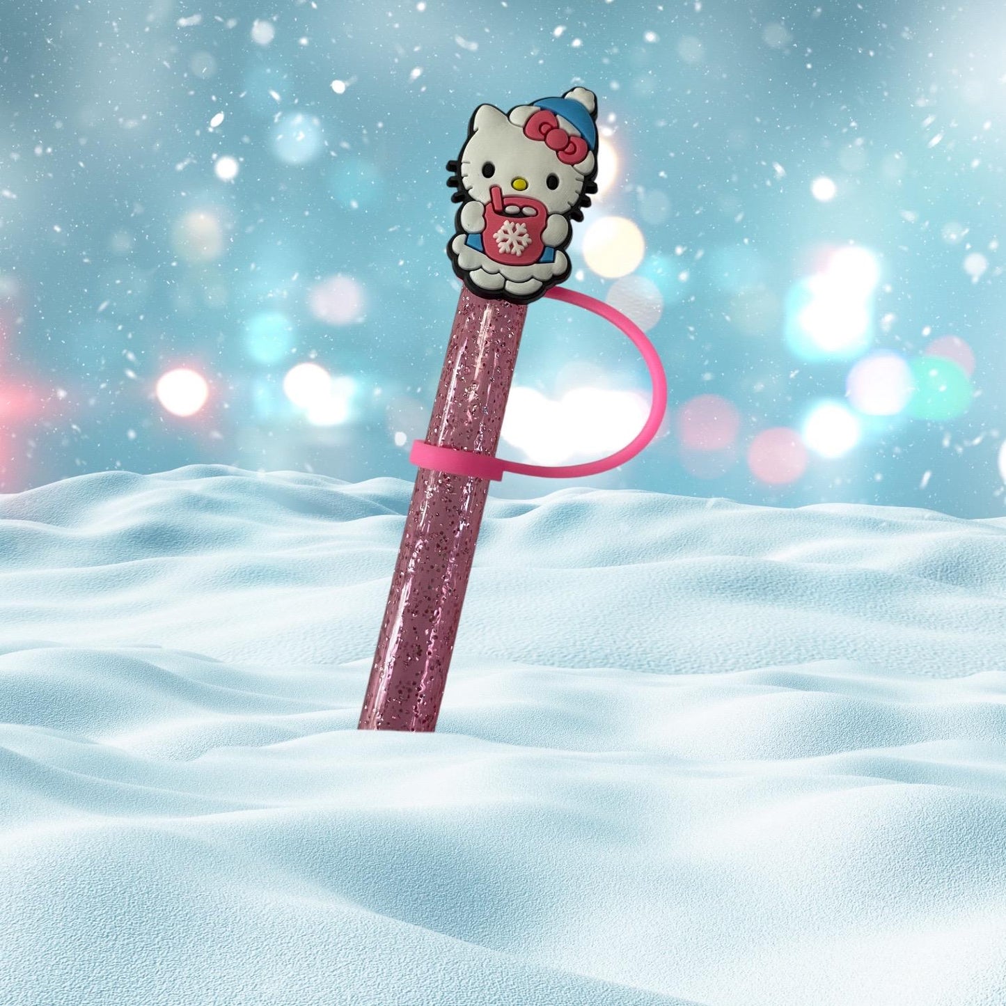 Snow Kitty Straw Topper for 10 mm Straws