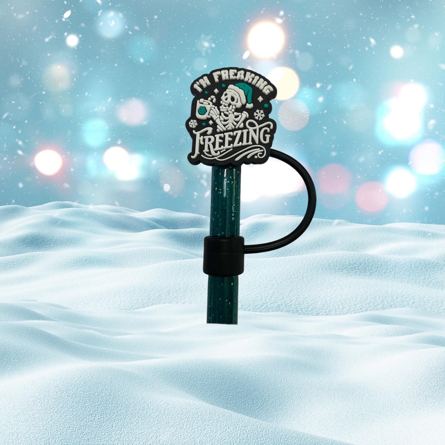 1 Deluxe I’m Freaking Freezing Straw Topper for 10 mm Straws