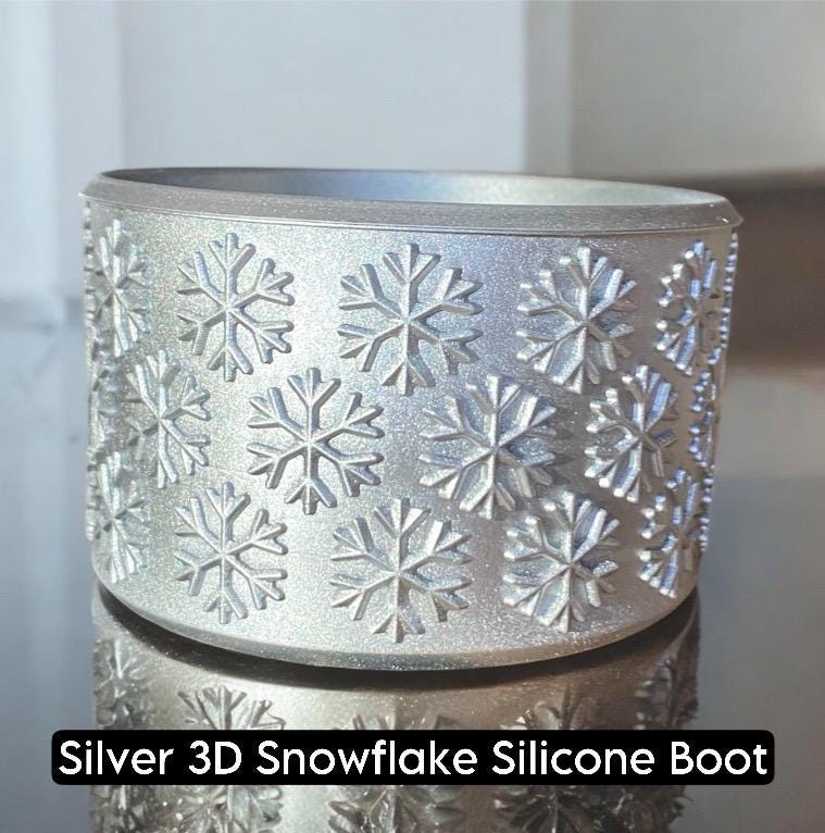 Silver 3D Snowflake Silicone Boot
