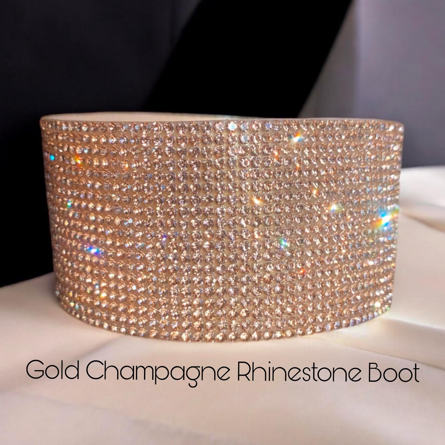 Gold Champagne Diamond Rhinestone Silicone Tumbler Boot