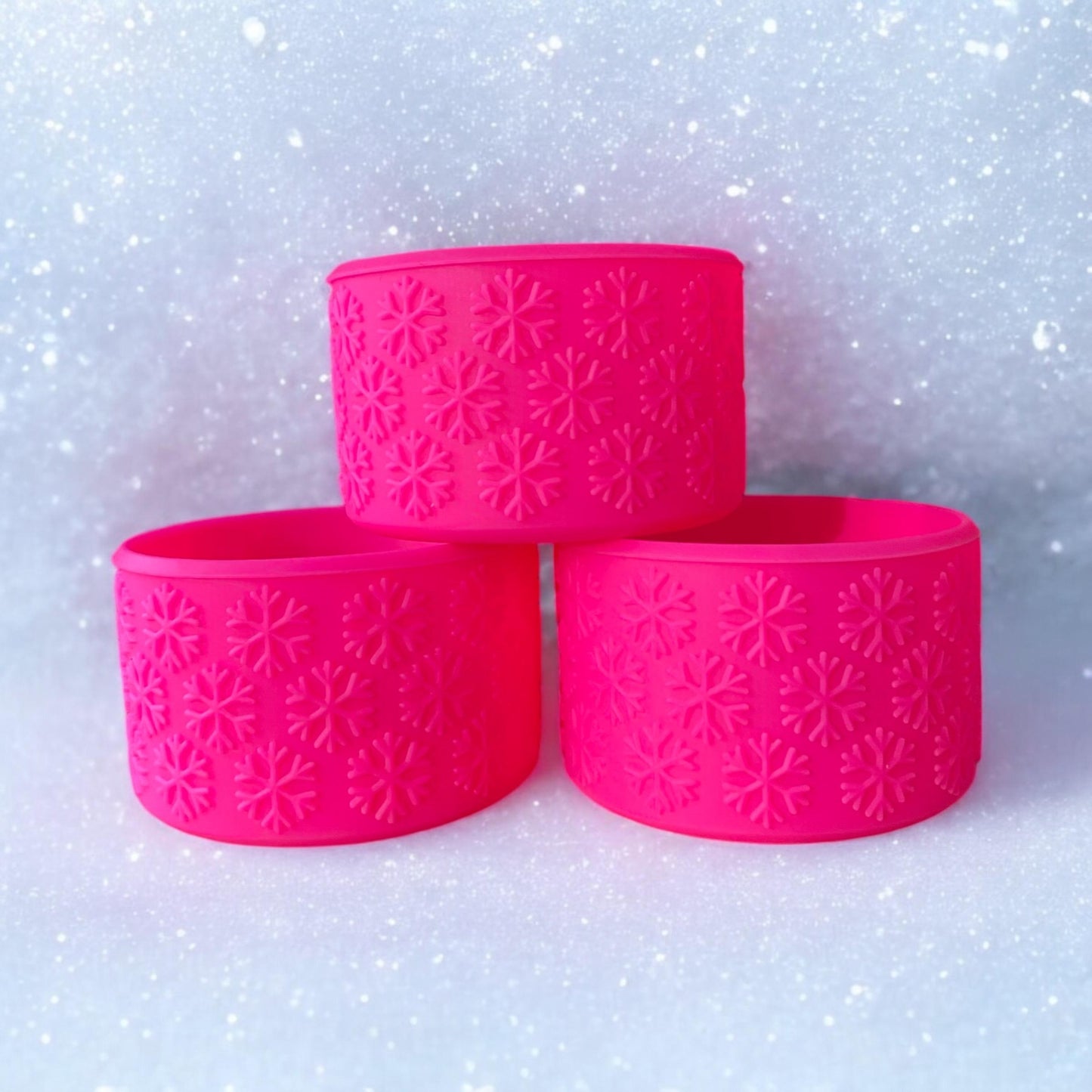 Hot Pink 3D Snowflake Silicone Boot