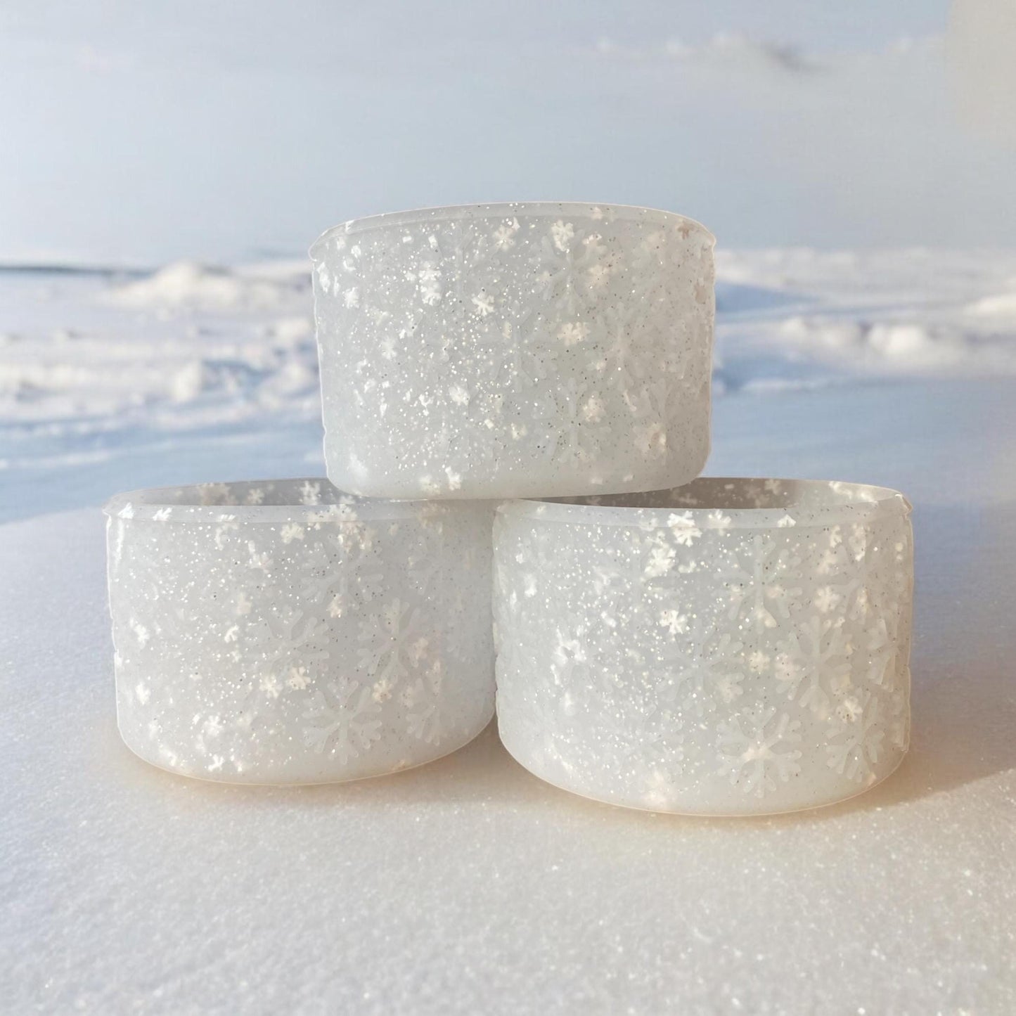 Translucent Glitter 3D Snowflake Silicone Boot