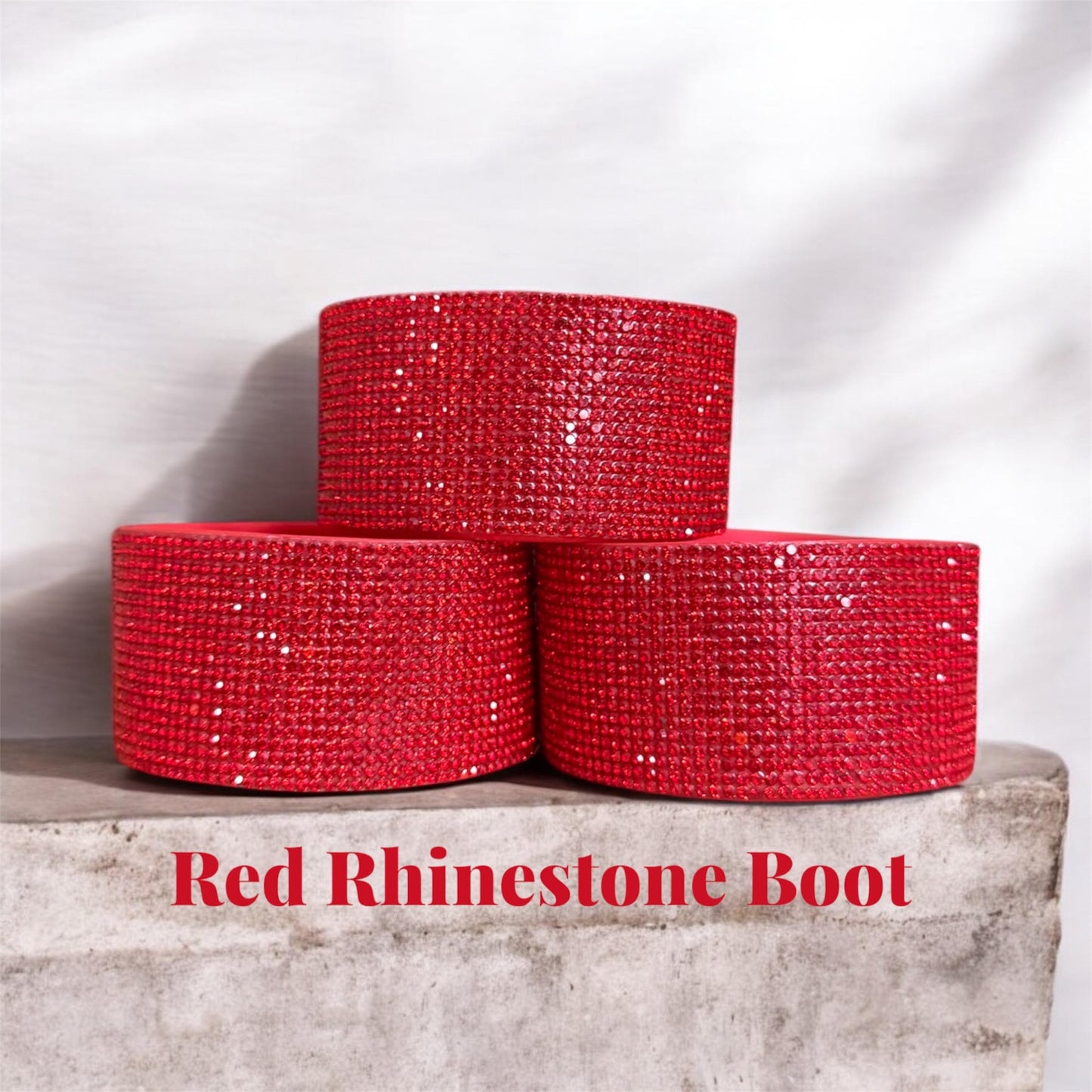 Diamond Red Rhinestone Silicone Tumbler Boot