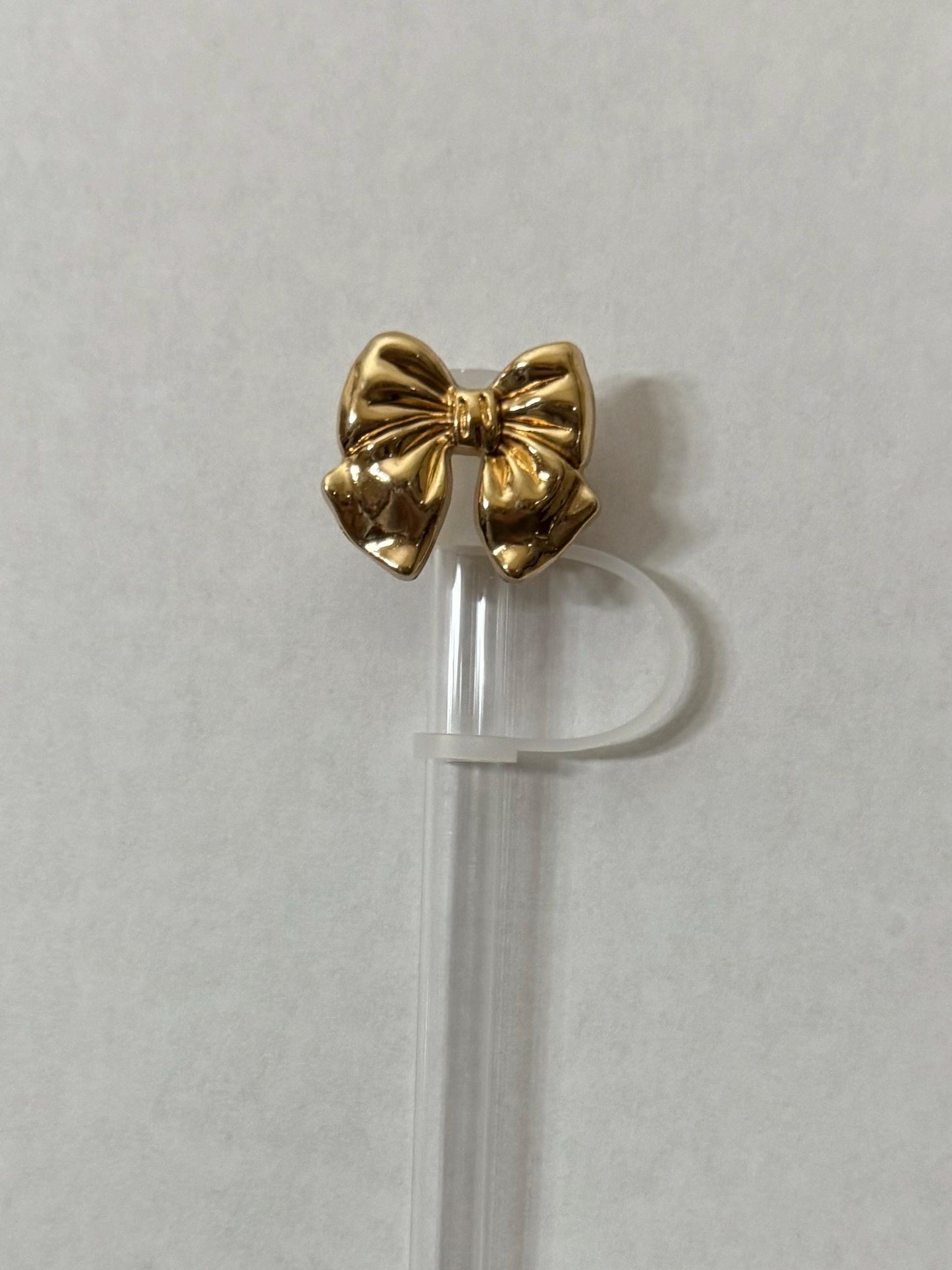 Gold Bow (metal) Straw Topper for 10 mm Straws