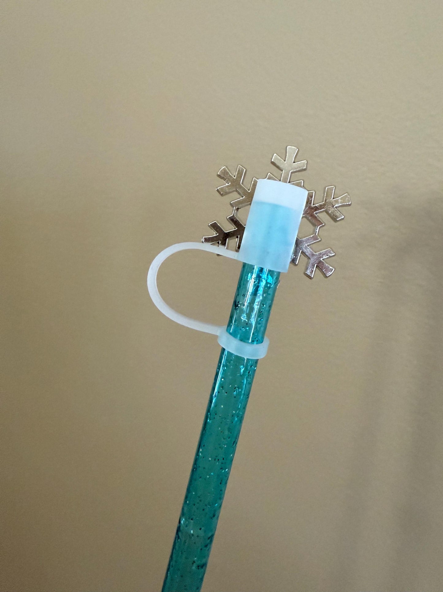 Rhinestone Snowflake (metal) Straw Topper for 10 mm Straws