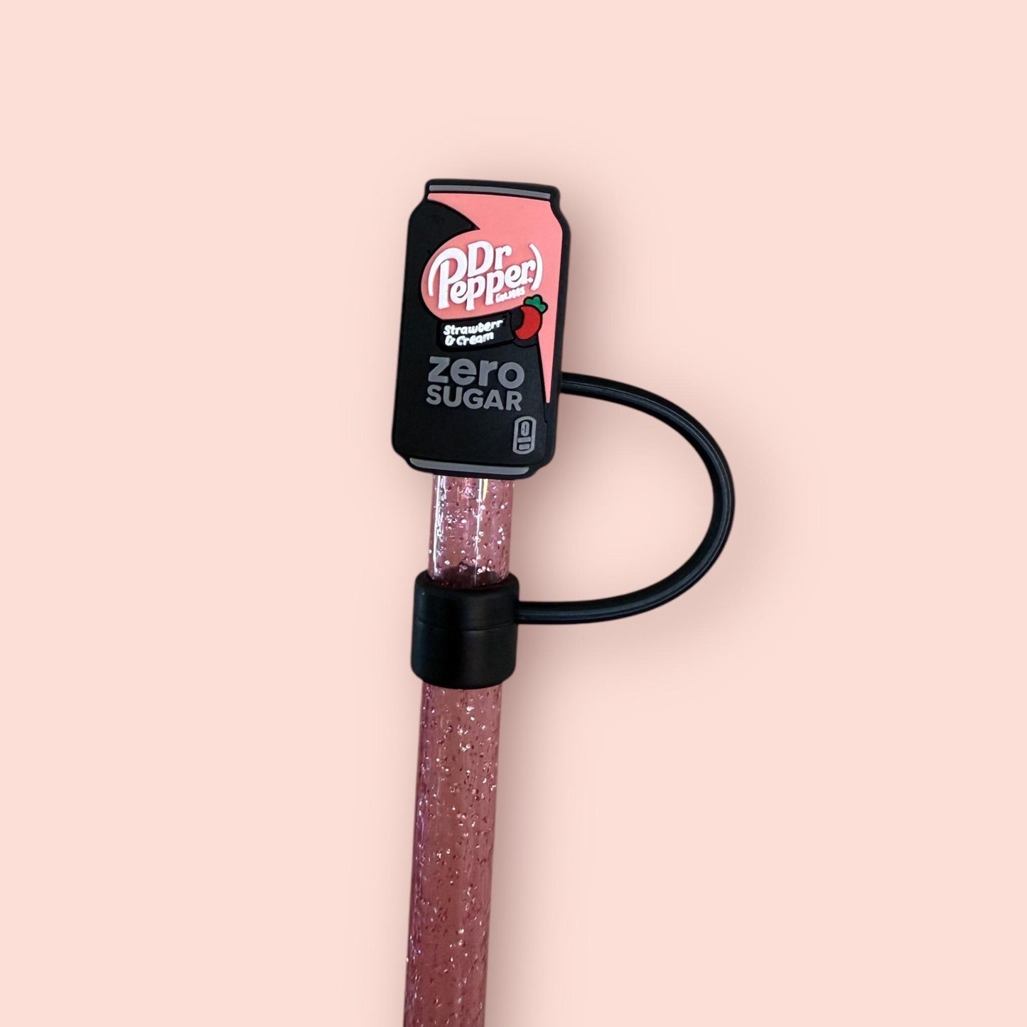 1 Deluxe Strawberries & Cream Soda Pop Straw Topper for 10 mm Straws