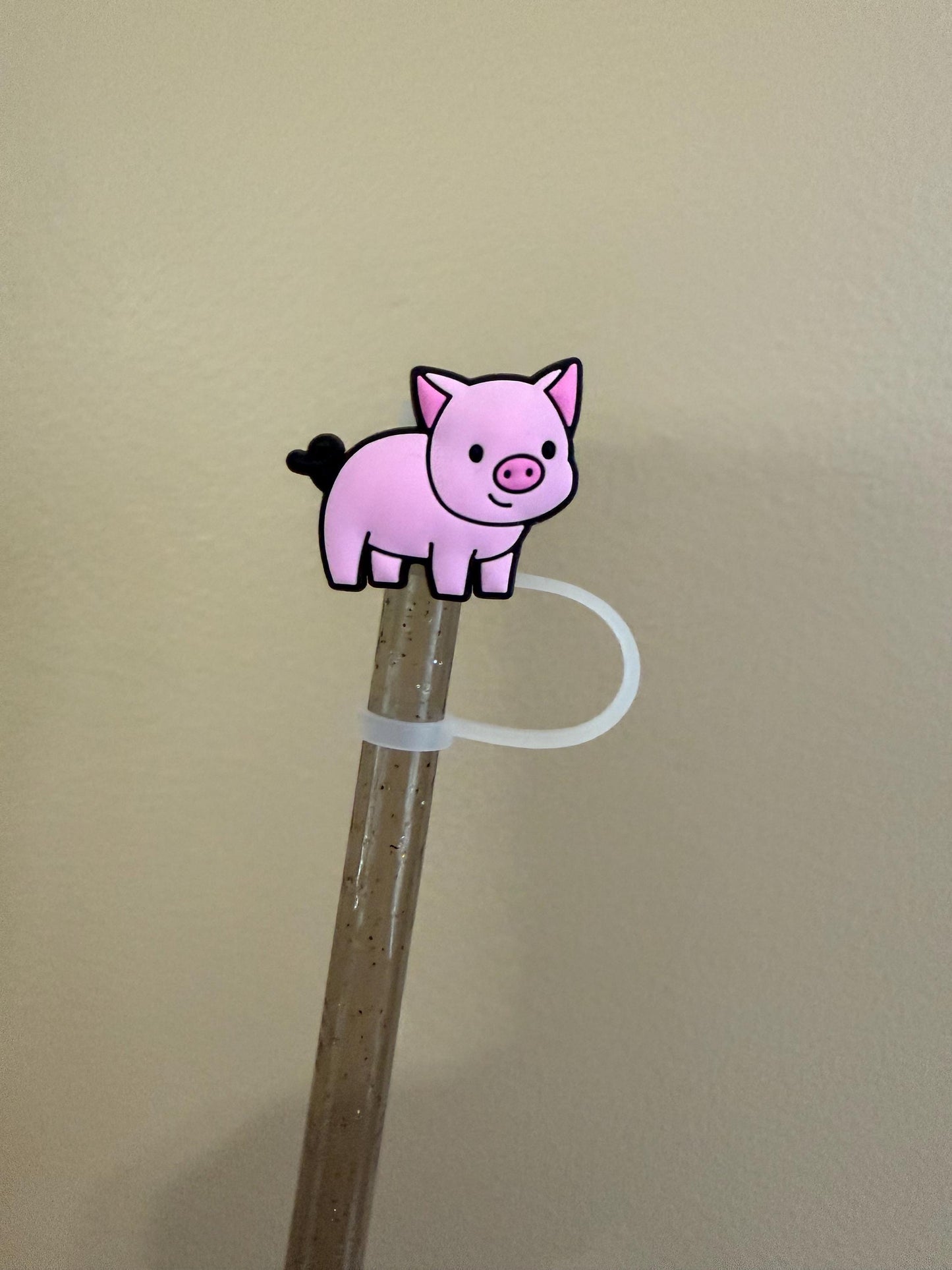 Pink Pig Straw Topper for 10 mm Straws
