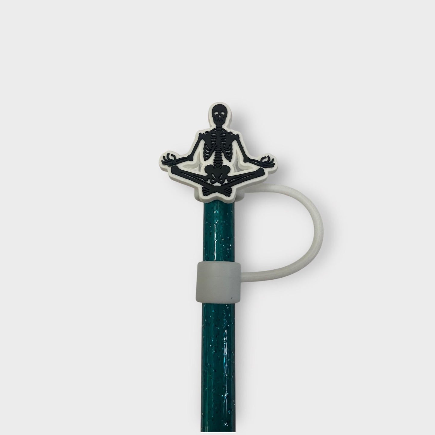 1 Deluxe Namaste Skeleton Straw Topper for 10 mm Straws