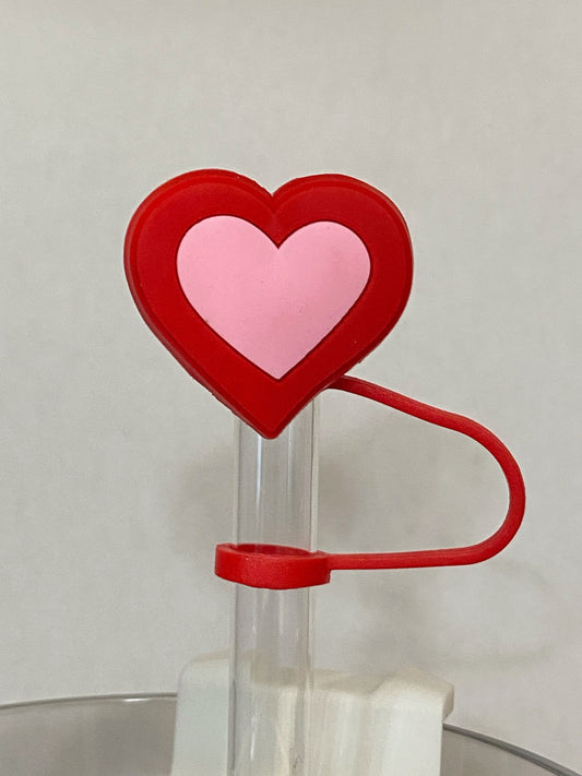 Pink & Red Heart for 10 mm Straws