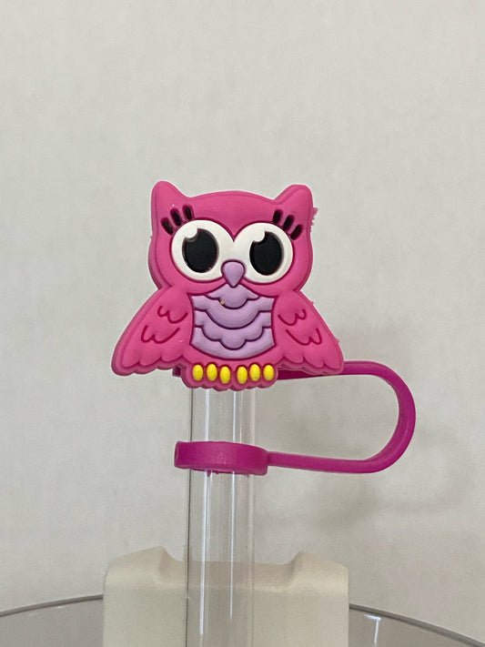 Pink Owl Straw Topper for 10 mm Straws