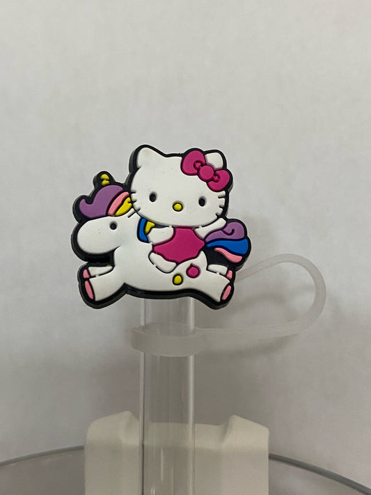 Kitty on Unicorn Topper for 10 mm Straws