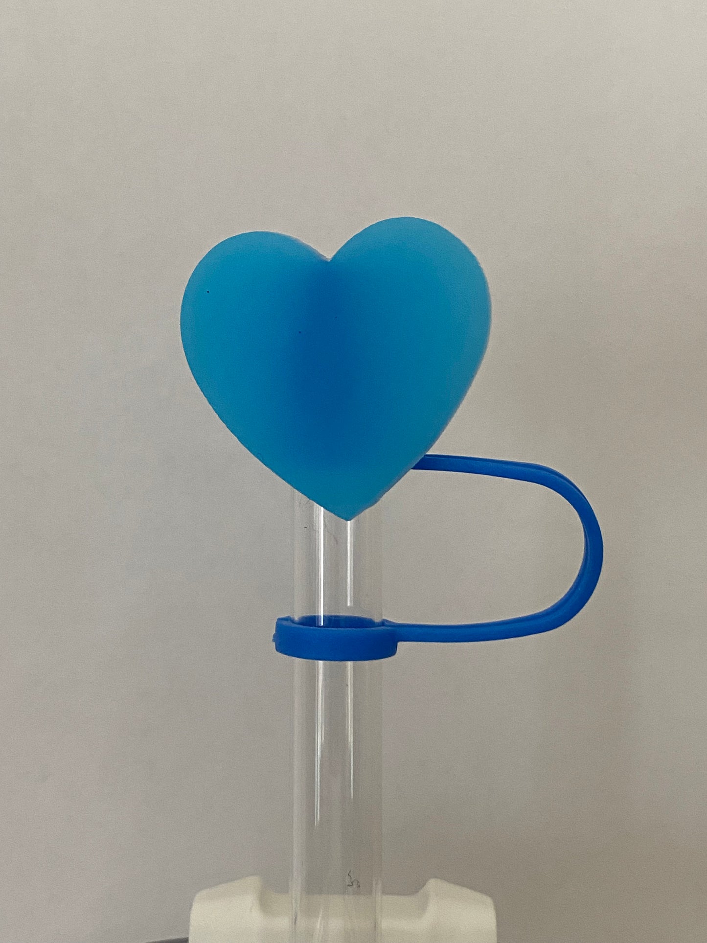 Translucent Blue Heart Straw Topper for 10 mm Straws