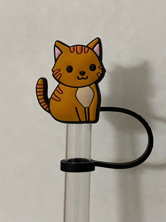 Orange Kitty Straw Topper for 10 mm Straws