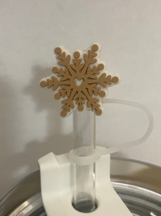 Gold Snowflake Straw Topper for 10 mm Straws