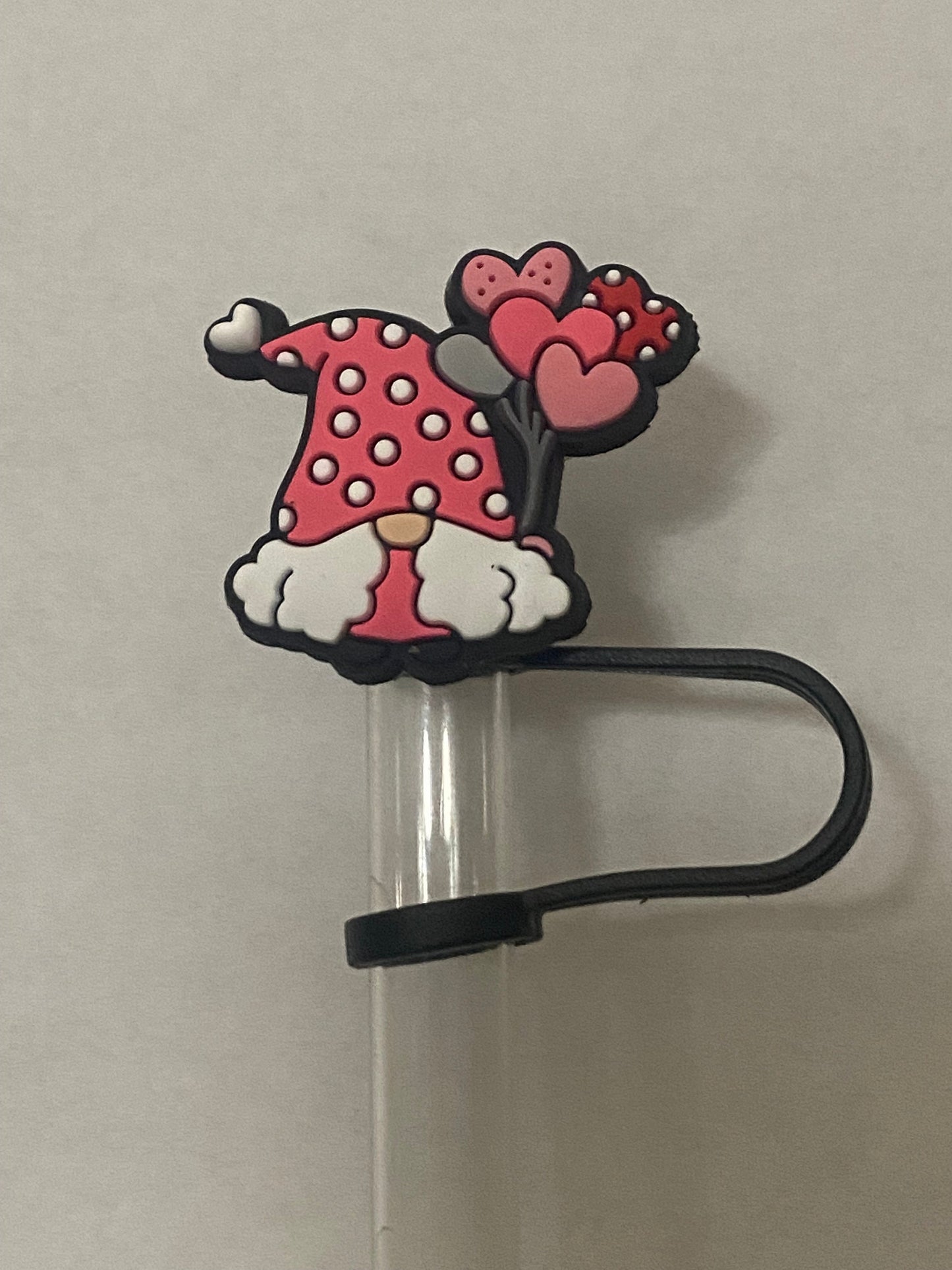 Valentine’s Heart Gnome Straw Topper for 10 mm Straws