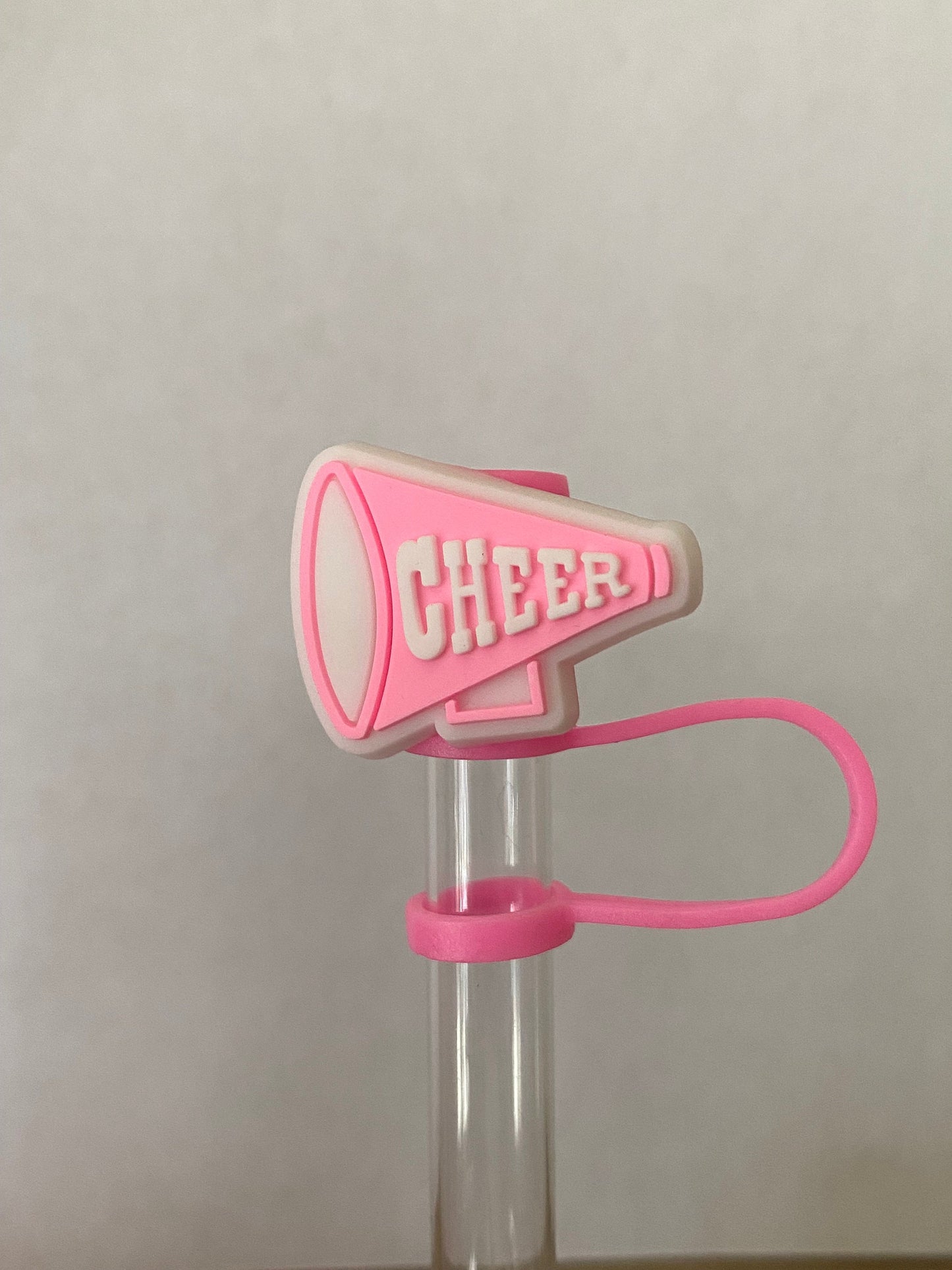 Pink Cheer Straw Topper for 10 mm Straws