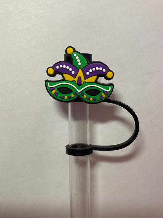 Mardi Gras Mask Straw Topper for 10 mm Straws
